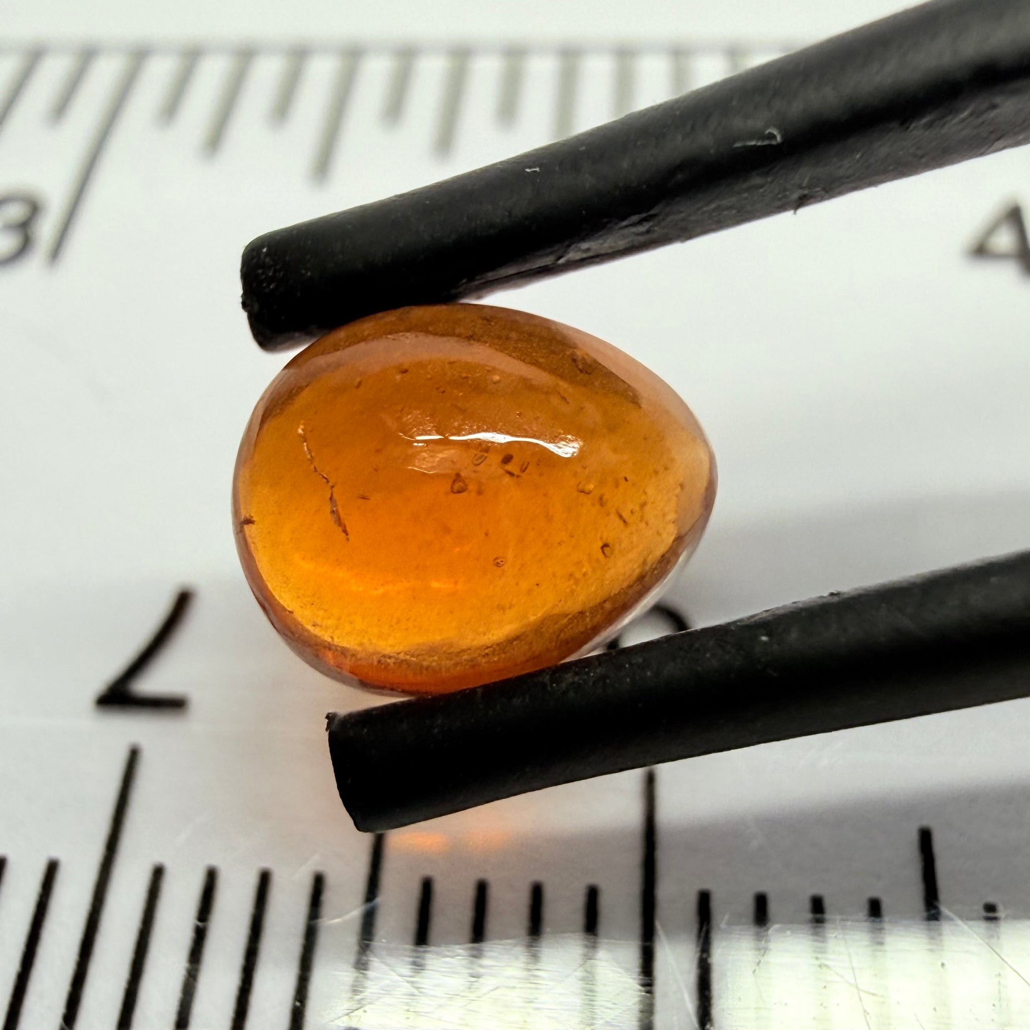 Mandarin Garnet Cabochon, Reddish Orange, 1.63ct, Tanzania, Untreated Unheated