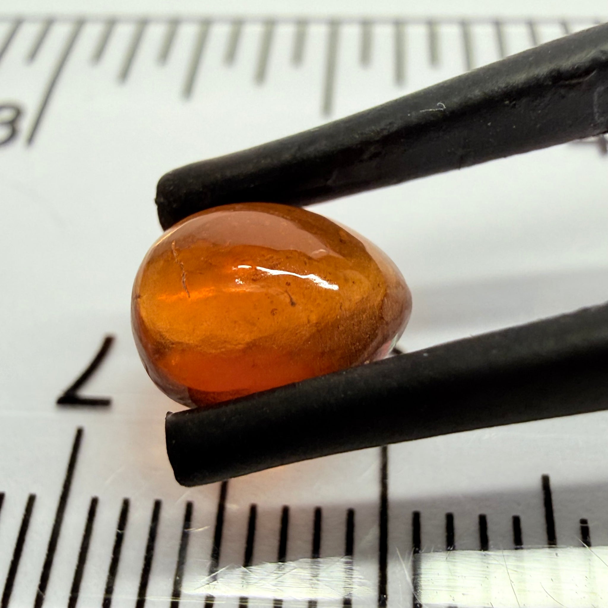 Mandarin Garnet Cabochon, Reddish Orange, 1.63ct, Tanzania, Untreated Unheated