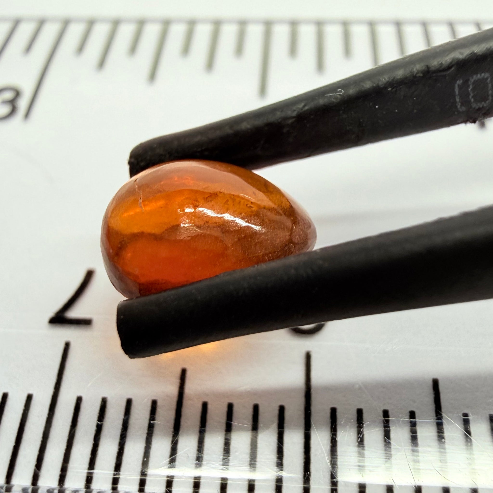 Mandarin Garnet Cabochon, Reddish Orange, 1.63ct, Tanzania, Untreated Unheated