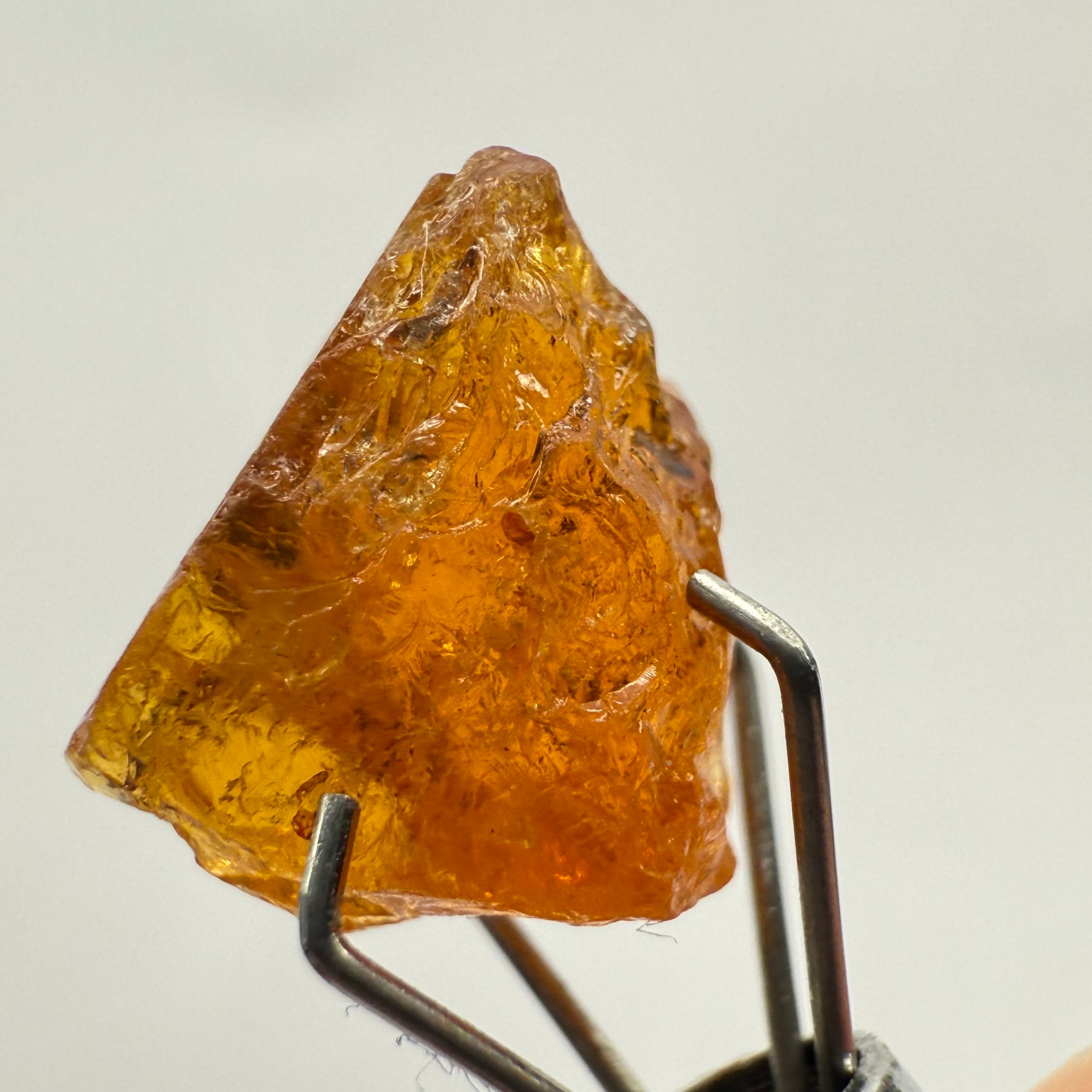 Mandarin Spessartite Garnet, 4.86ct, Loliondo, Tanzania, Untreated Unheated, shape is flattish, heavily included, see pictures for inclusion locations, and if it’s ok it’s priced really well