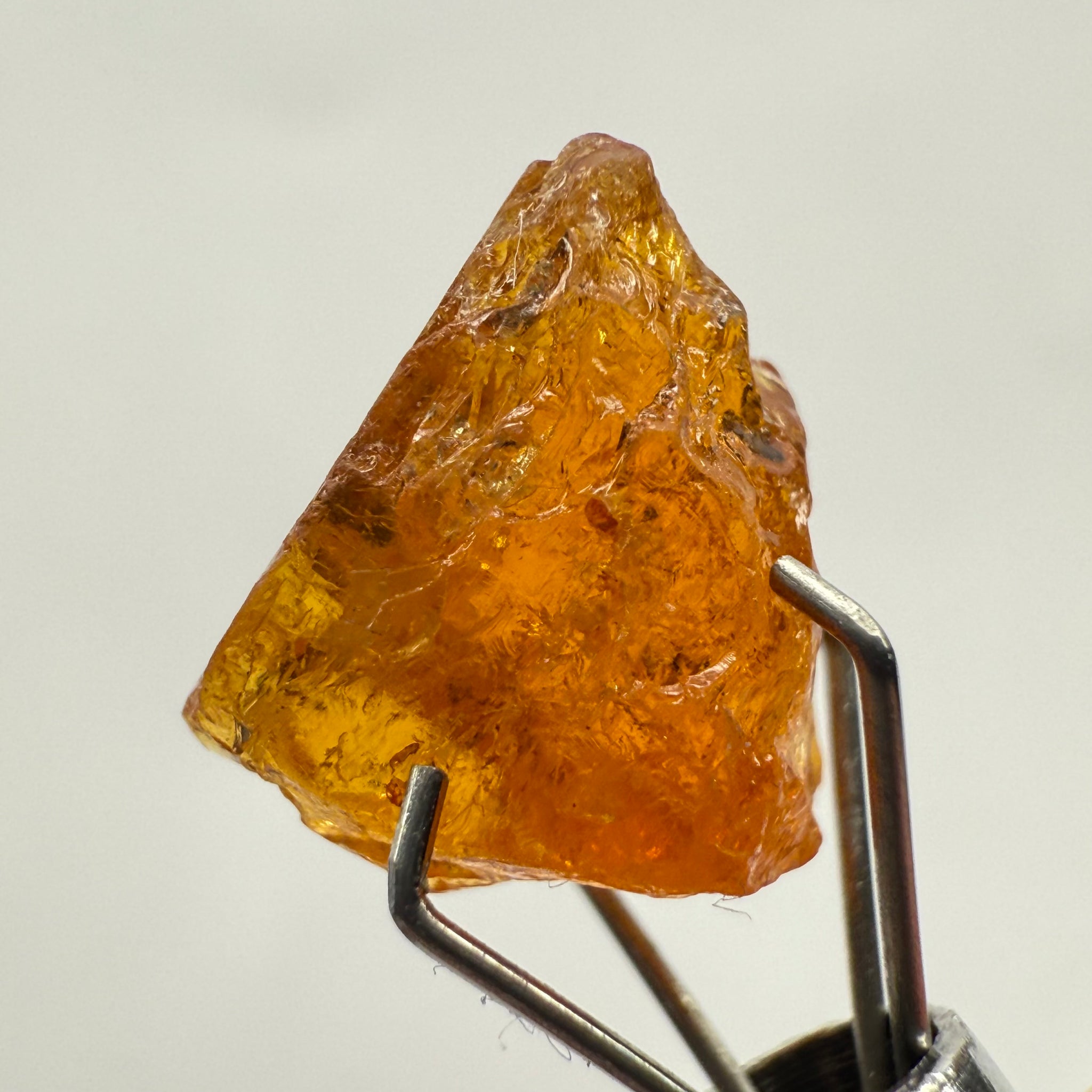 Mandarin Spessartite Garnet, 4.86ct, Loliondo, Tanzania, Untreated Unheated, shape is flattish, heavily included, see pictures for inclusion locations, and if it’s ok it’s priced really well