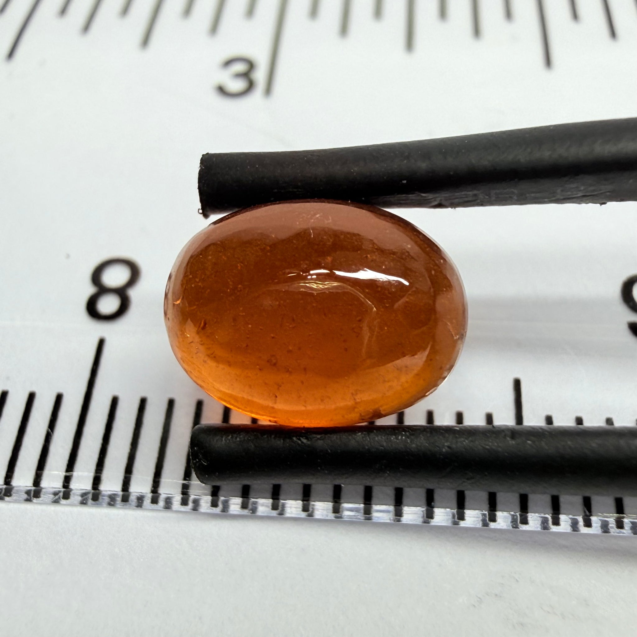 Mandarin Garnet Cabochon, Reddish Orange, 3.56ct, Tanzania, Untreated Unheated
