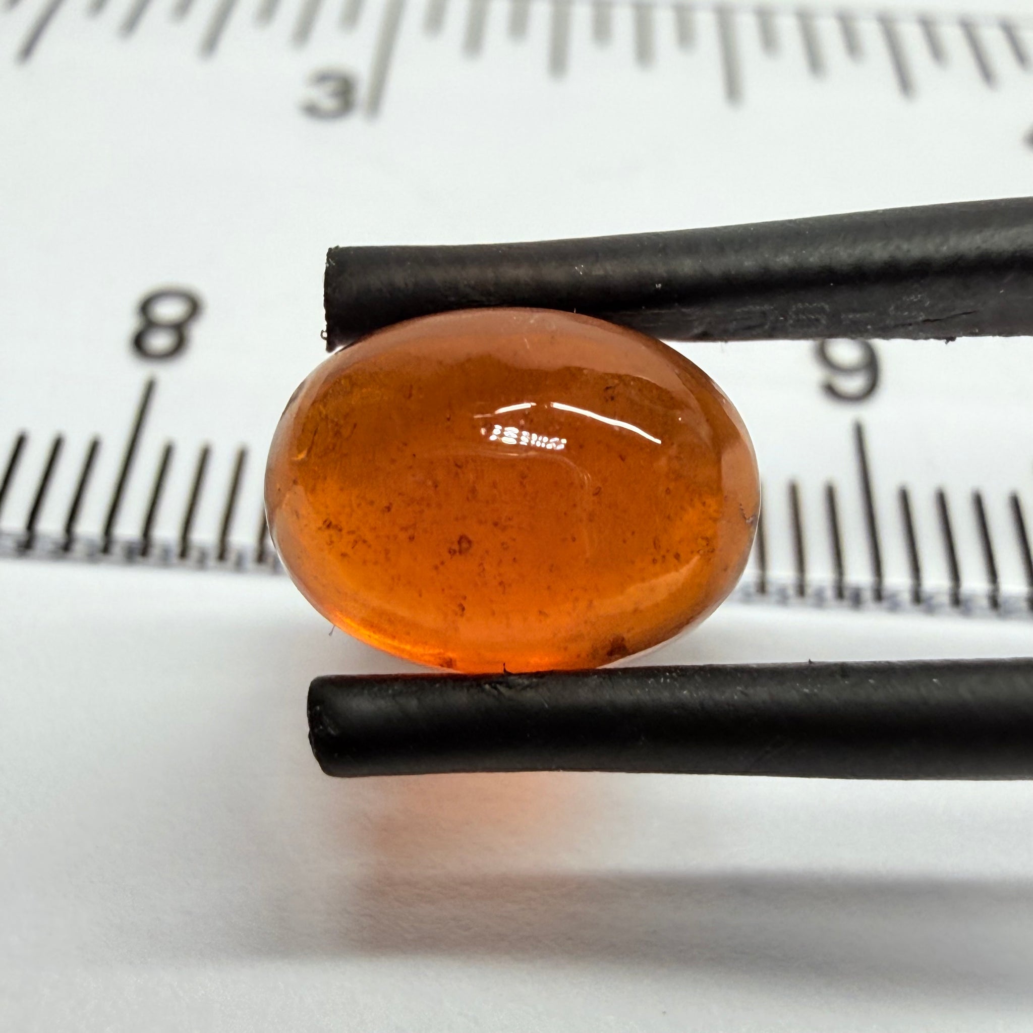 Mandarin Garnet Cabochon, Reddish Orange, 3.56ct, Tanzania, Untreated Unheated
