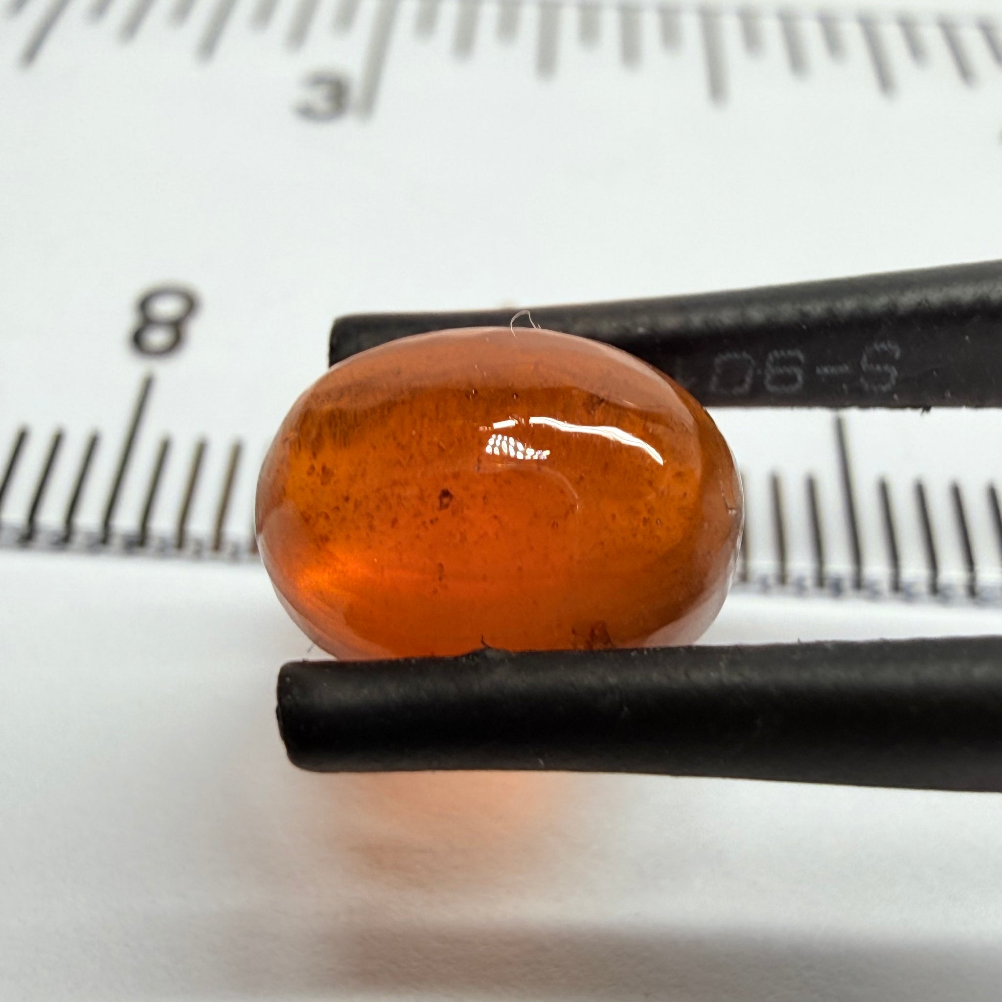 Mandarin Garnet Cabochon, Reddish Orange, 3.56ct, Tanzania, Untreated Unheated
