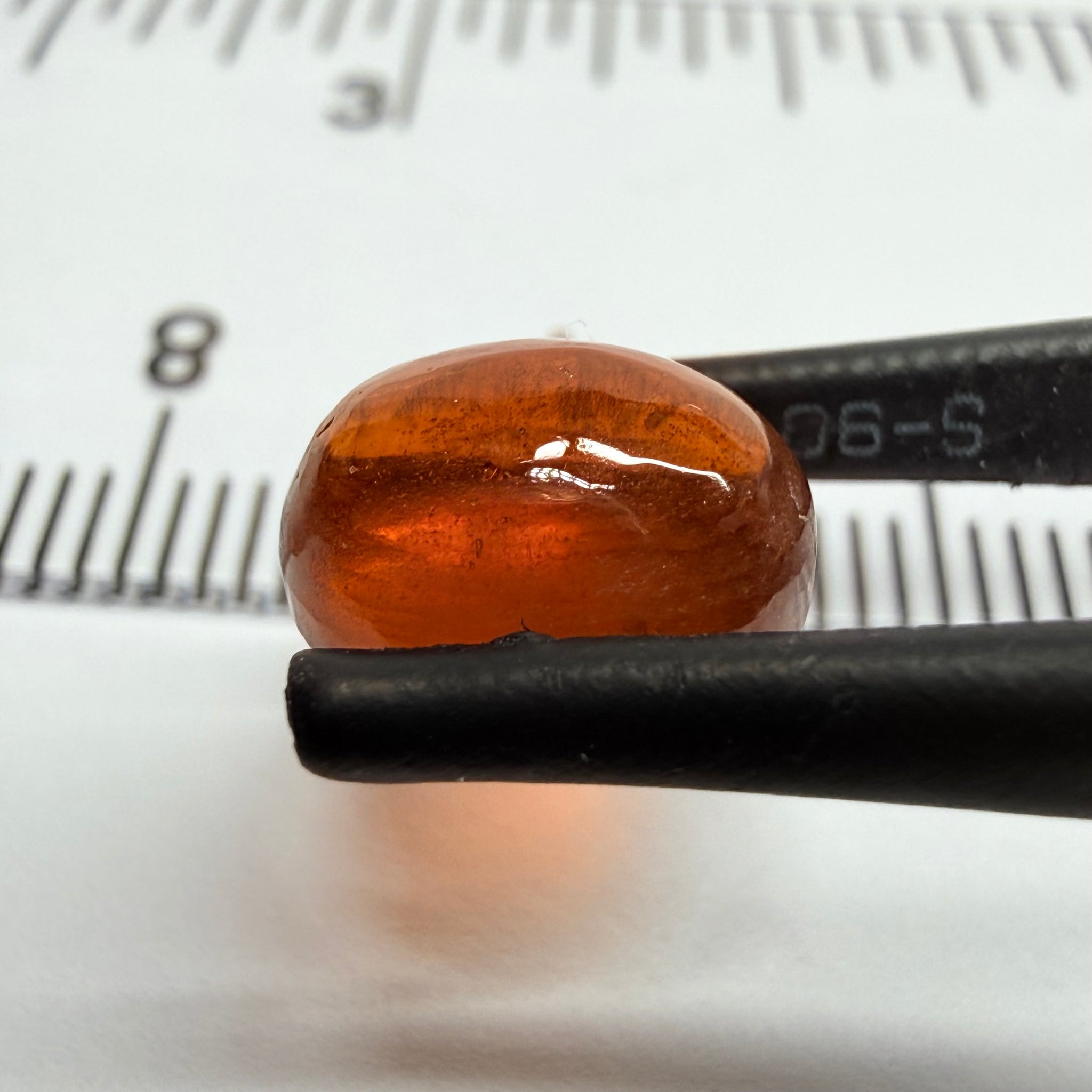 Mandarin Garnet Cabochon, Reddish Orange, 3.56ct, Tanzania, Untreated Unheated