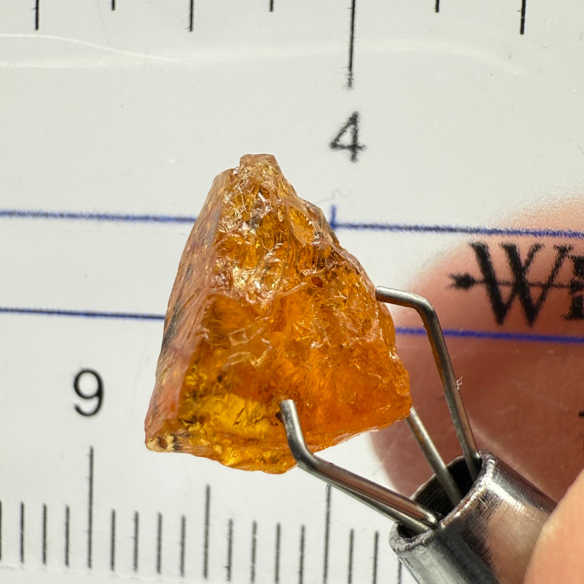 Mandarin Spessartite Garnet, 3.57ct, Loliondo, Tanzania, Untreated Unheated, slight inclusions and spotty, see pictures for spot an inclusion locations, and if it’s ok it’s priced really well