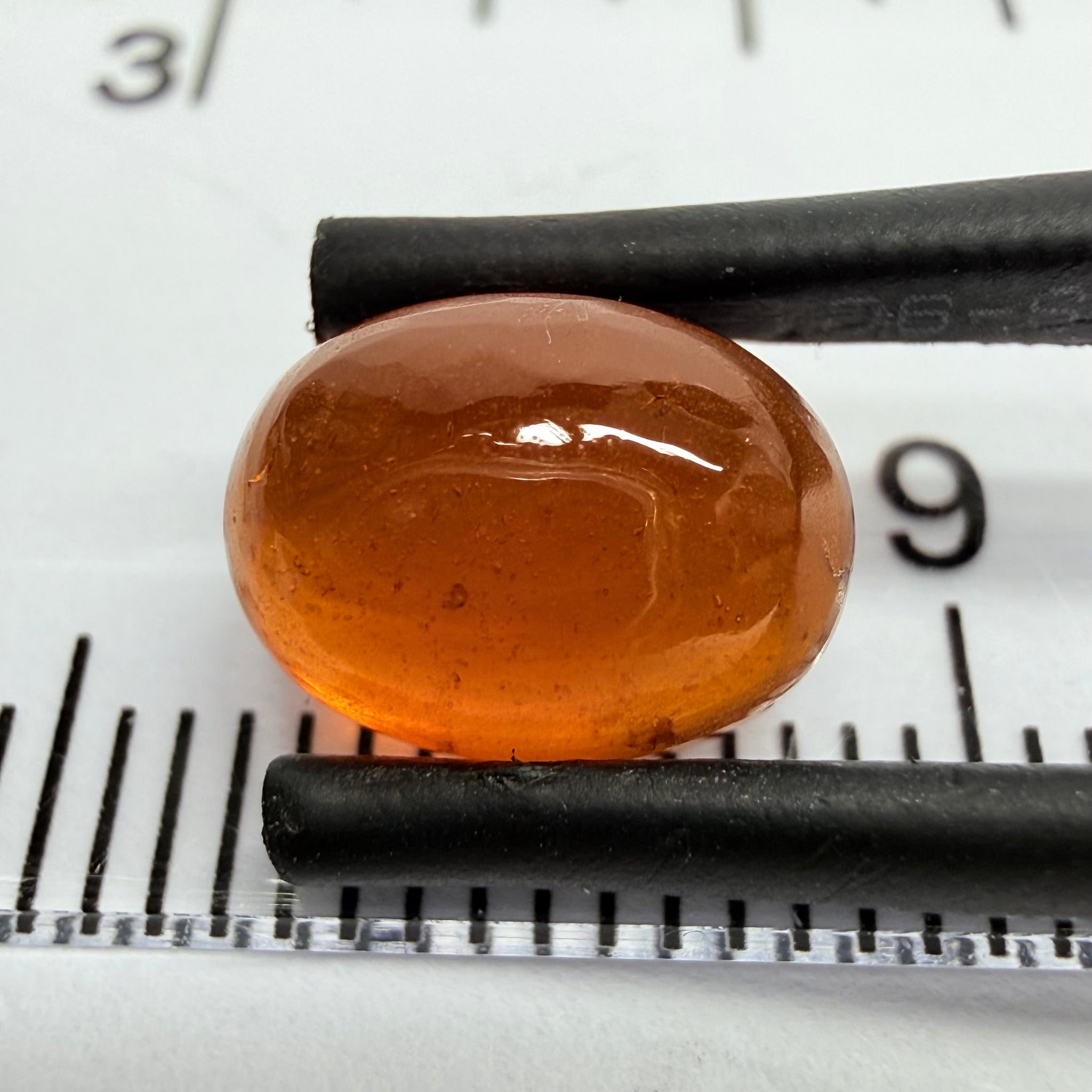 Mandarin Garnet Cabochon, Reddish Orange, 3.56ct, Tanzania, Untreated Unheated