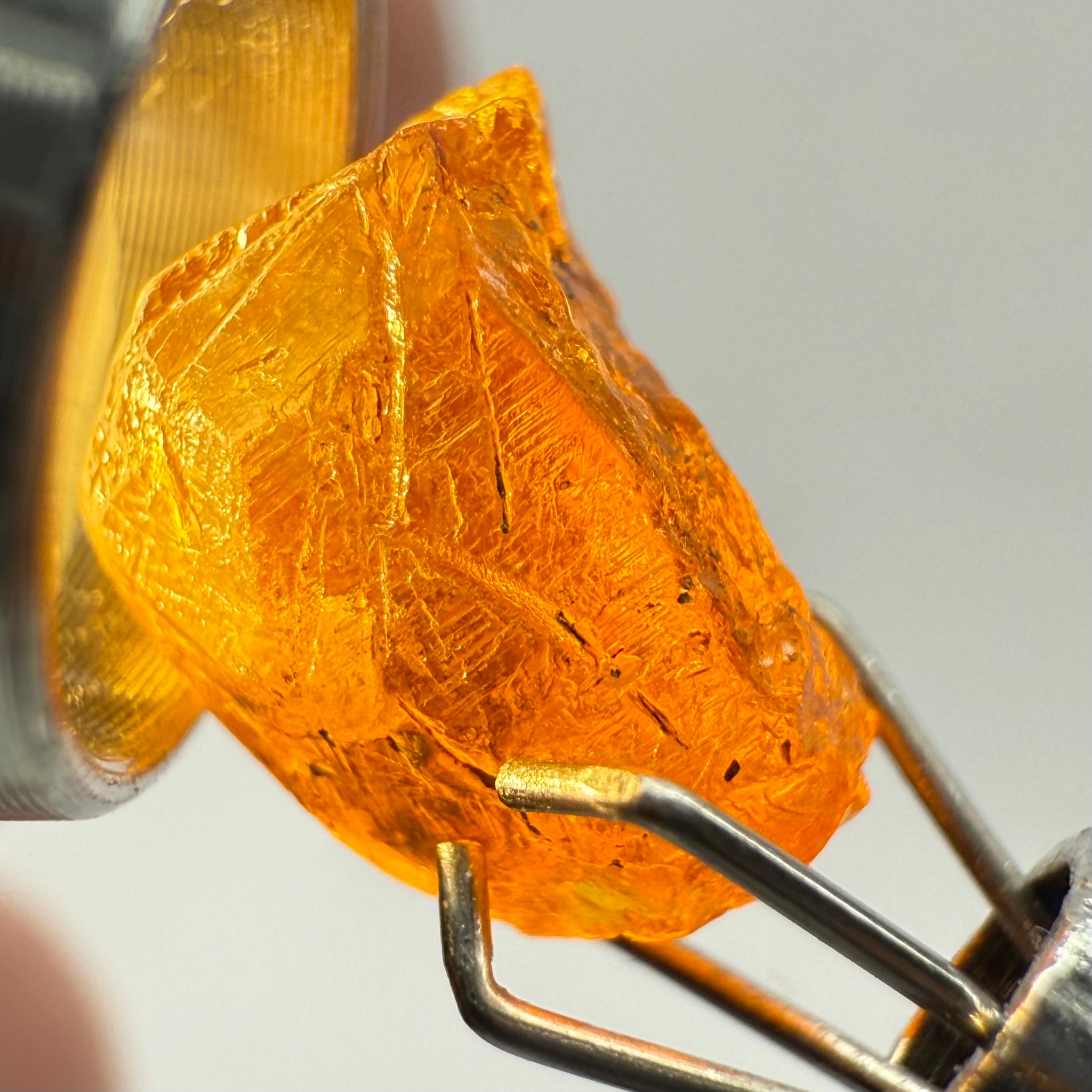 Mandarin Spessartite Garnet, 3.57ct, Loliondo, Tanzania, Untreated Unheated, slight inclusions and spotty, see pictures for spot an inclusion locations, and if it’s ok it’s priced really well