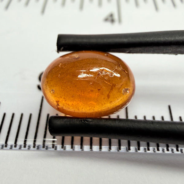 Mandarin Garnet Cabochon, Reddish Orange, 2.92ct, Tanzania, Untreated Unheated