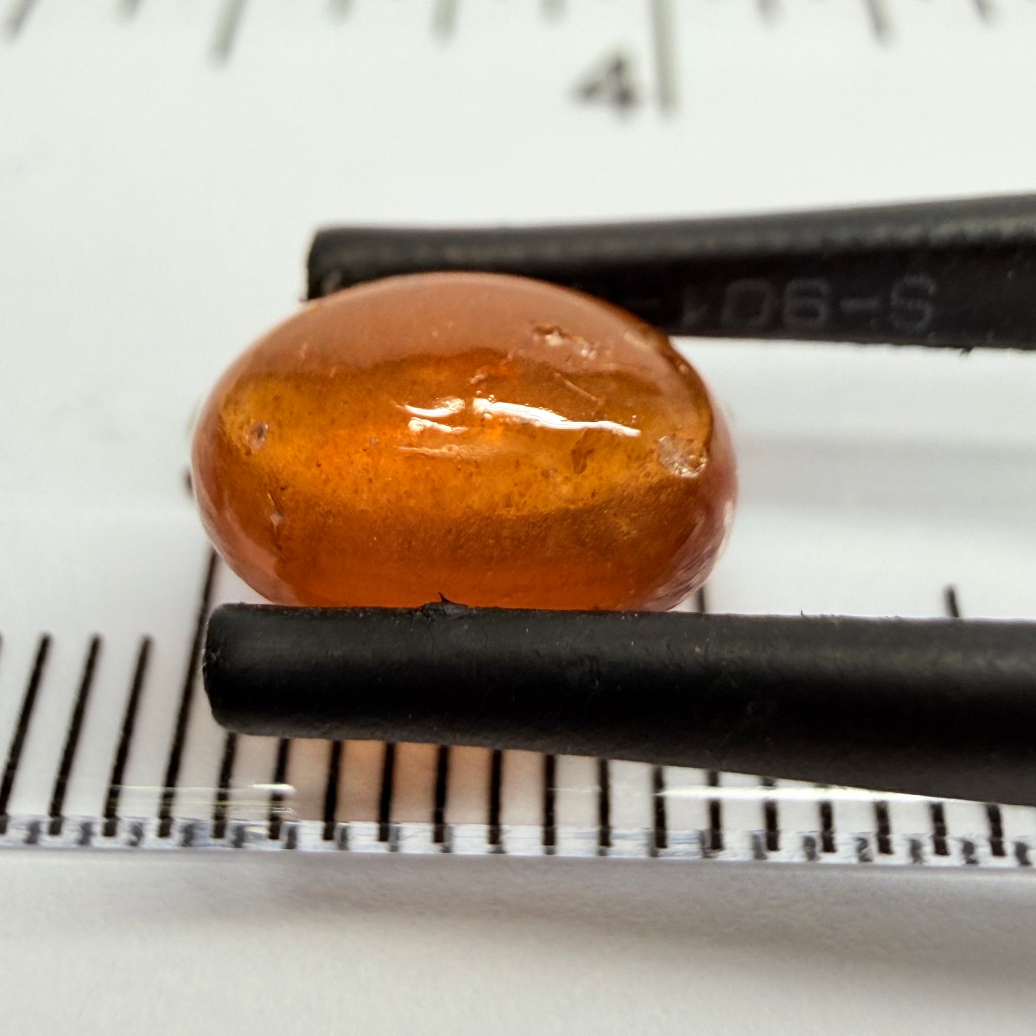 Mandarin Garnet Cabochon, Reddish Orange, 2.92ct, Tanzania, Untreated Unheated