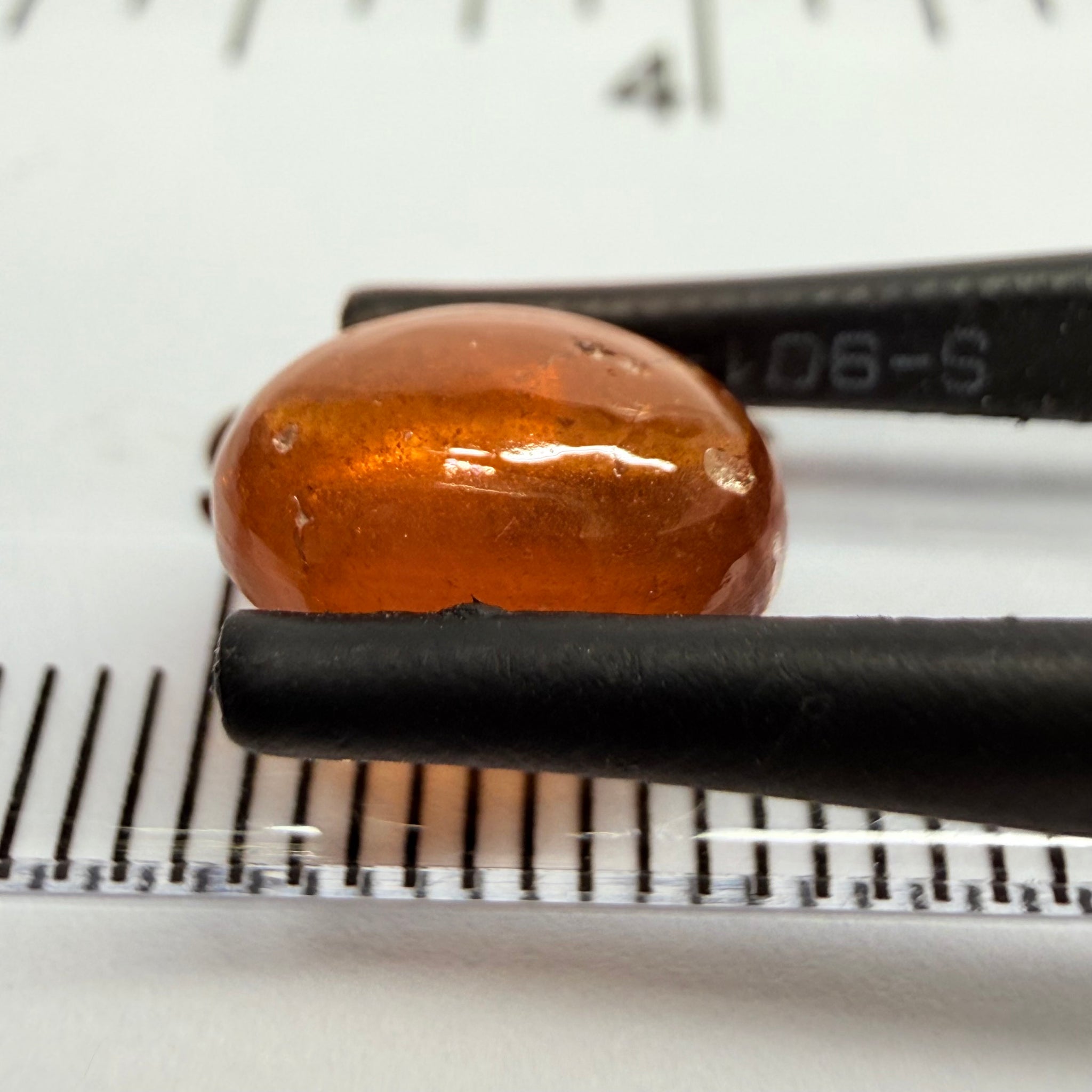 Mandarin Garnet Cabochon, Reddish Orange, 2.92ct, Tanzania, Untreated Unheated
