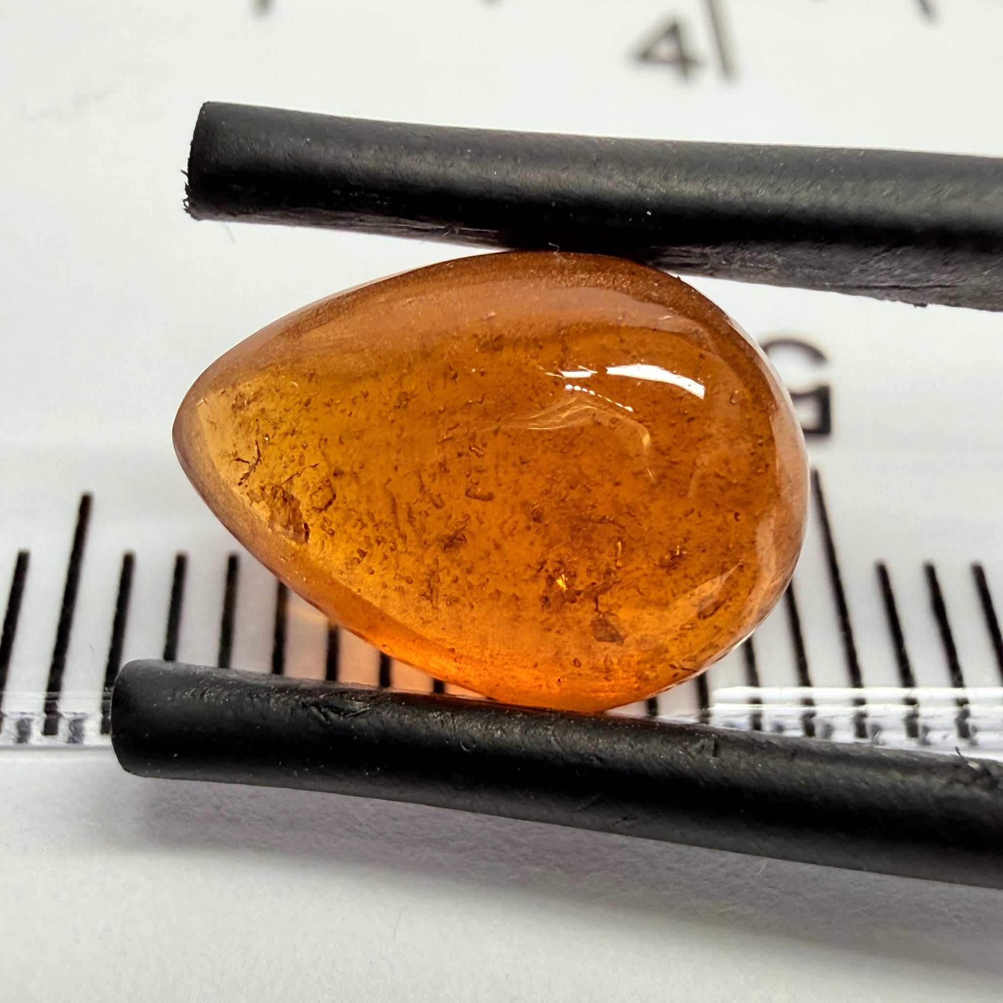 Mandarin Garnet Cabochon, Reddish Orange, 4.10ct, Tanzania, Untreated Unheated