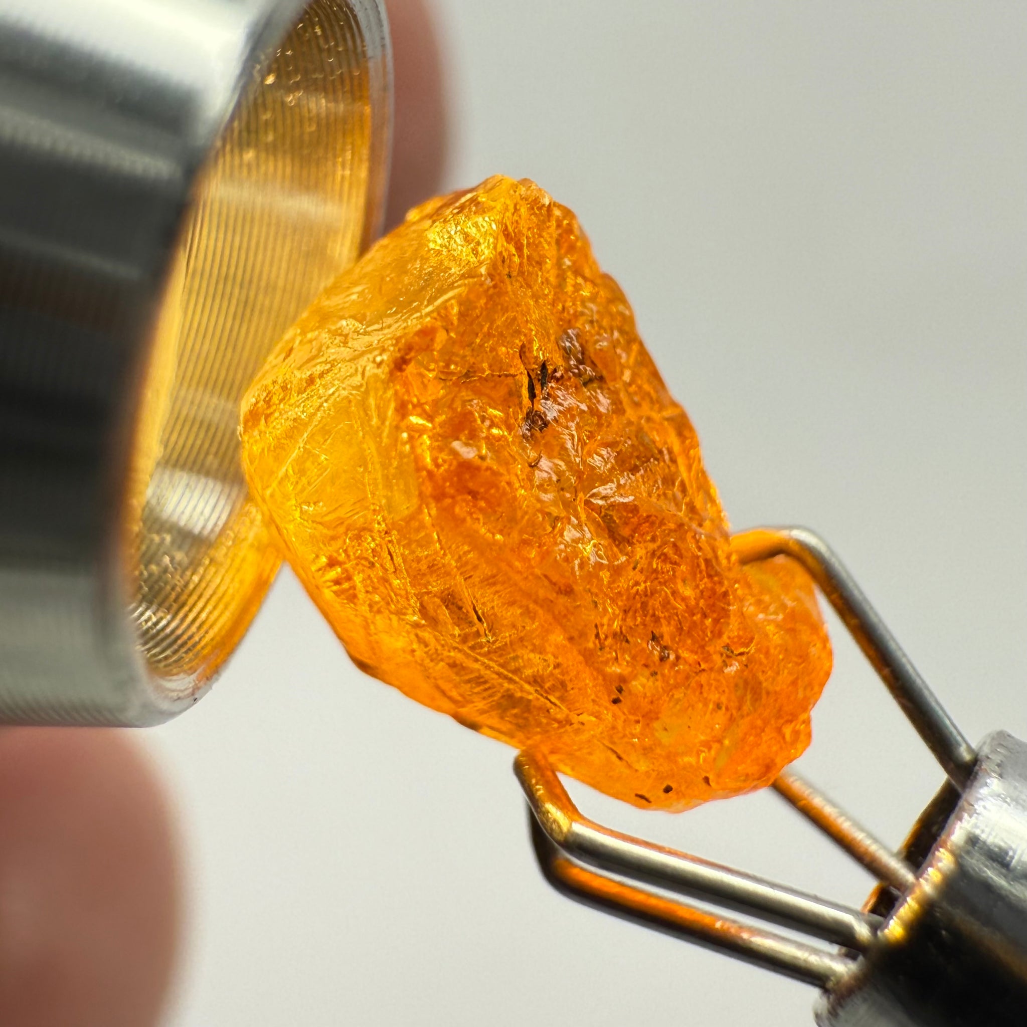 Mandarin Spessartite Garnet, 3.57ct, Loliondo, Tanzania, Untreated Unheated, slight inclusions and spotty, see pictures for spot an inclusion locations, and if it’s ok it’s priced really well