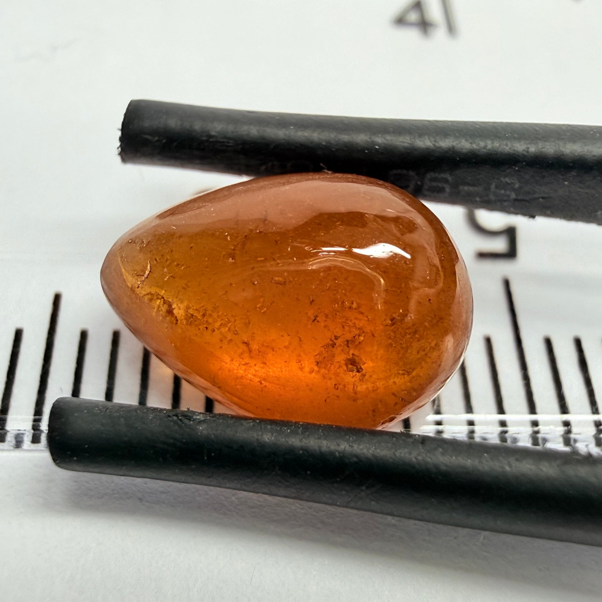 Mandarin Garnet Cabochon, Reddish Orange, 4.10ct, Tanzania, Untreated Unheated