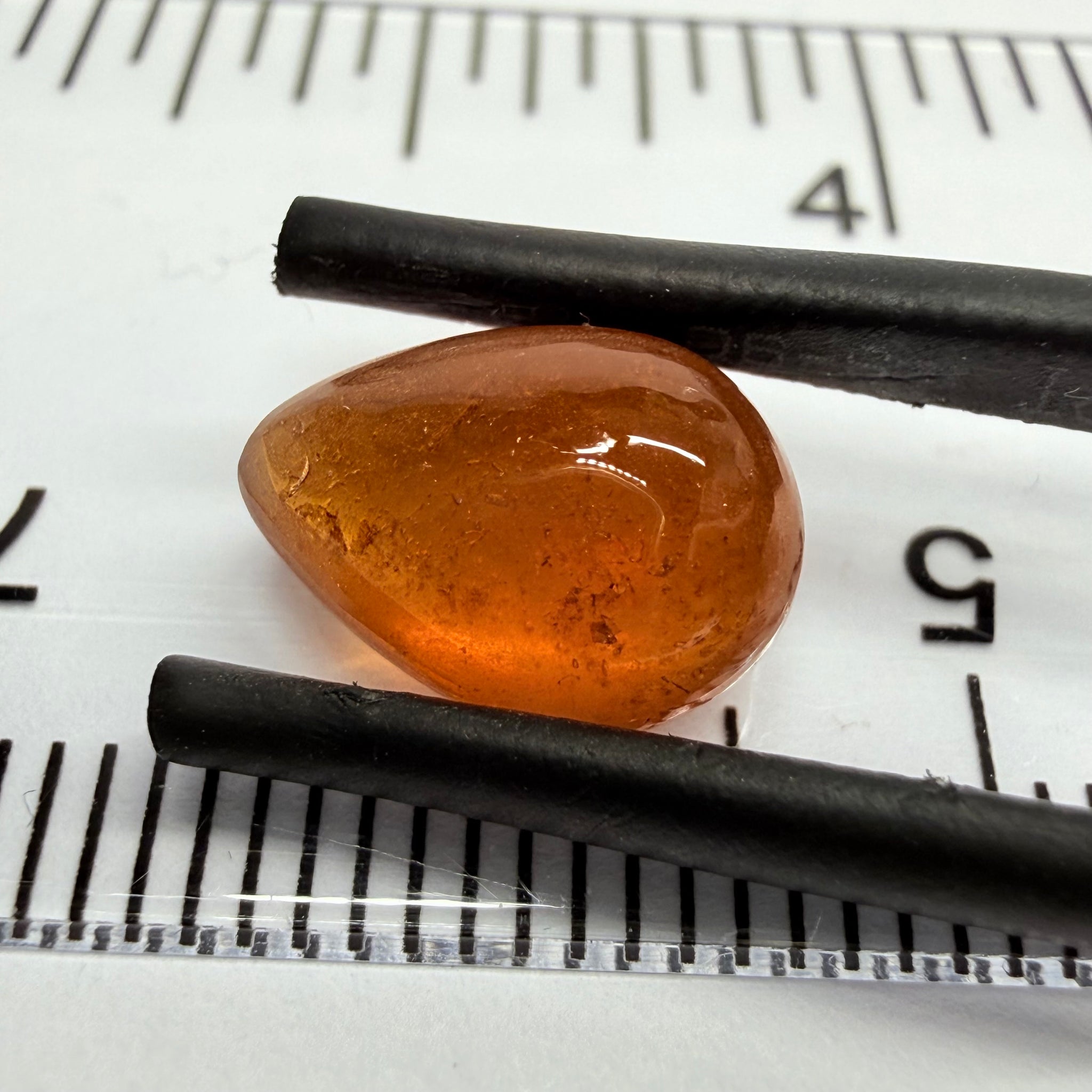 Mandarin Garnet Cabochon, Reddish Orange, 4.10ct, Tanzania, Untreated Unheated