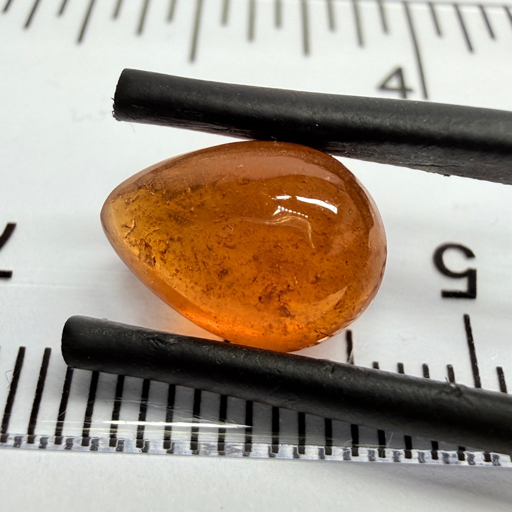 Mandarin Garnet Cabochon, Reddish Orange, 4.10ct, Tanzania, Untreated Unheated
