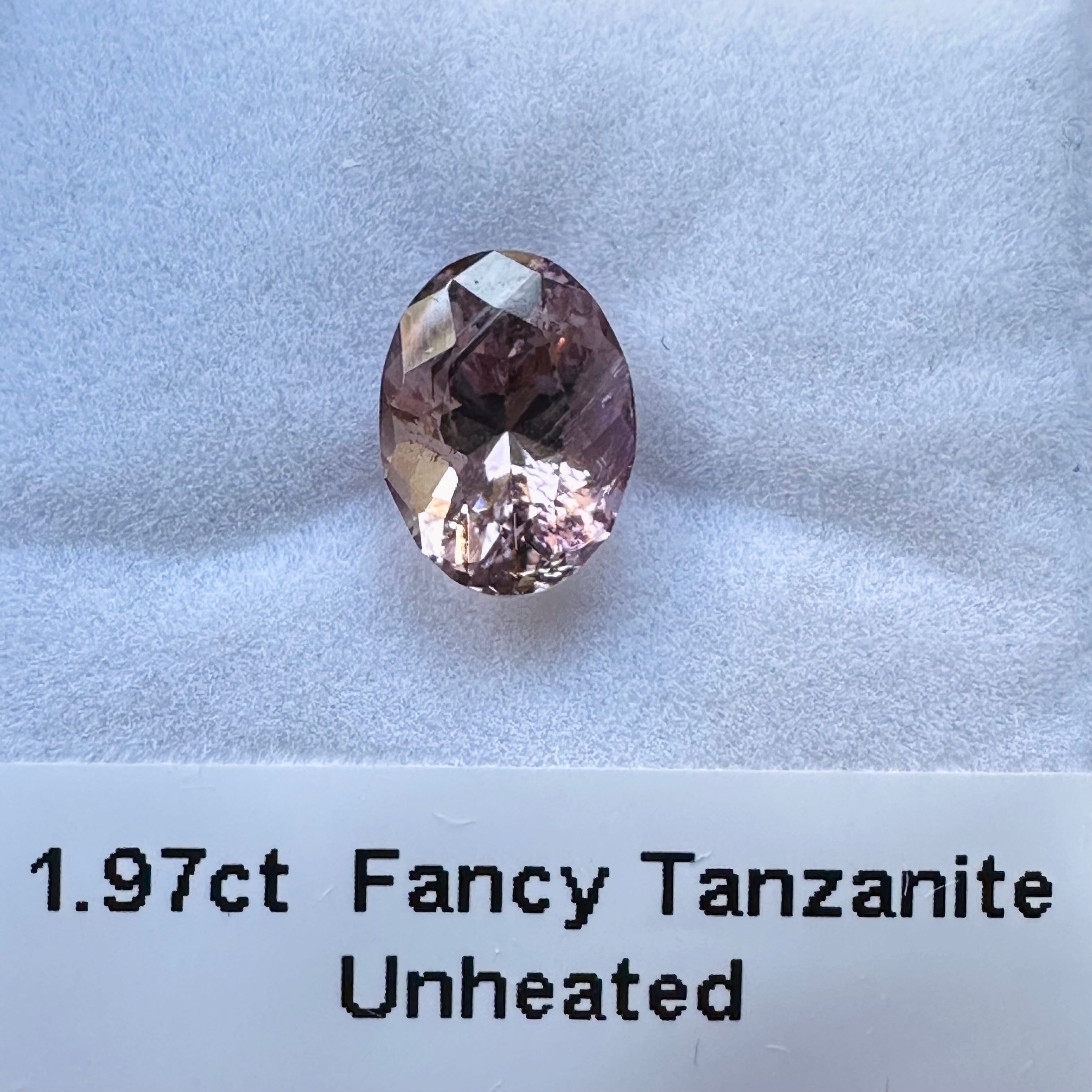 1.97ct Fancy Tanzanite, Tanzania, Untreated Unheated, stone has inclusions inside