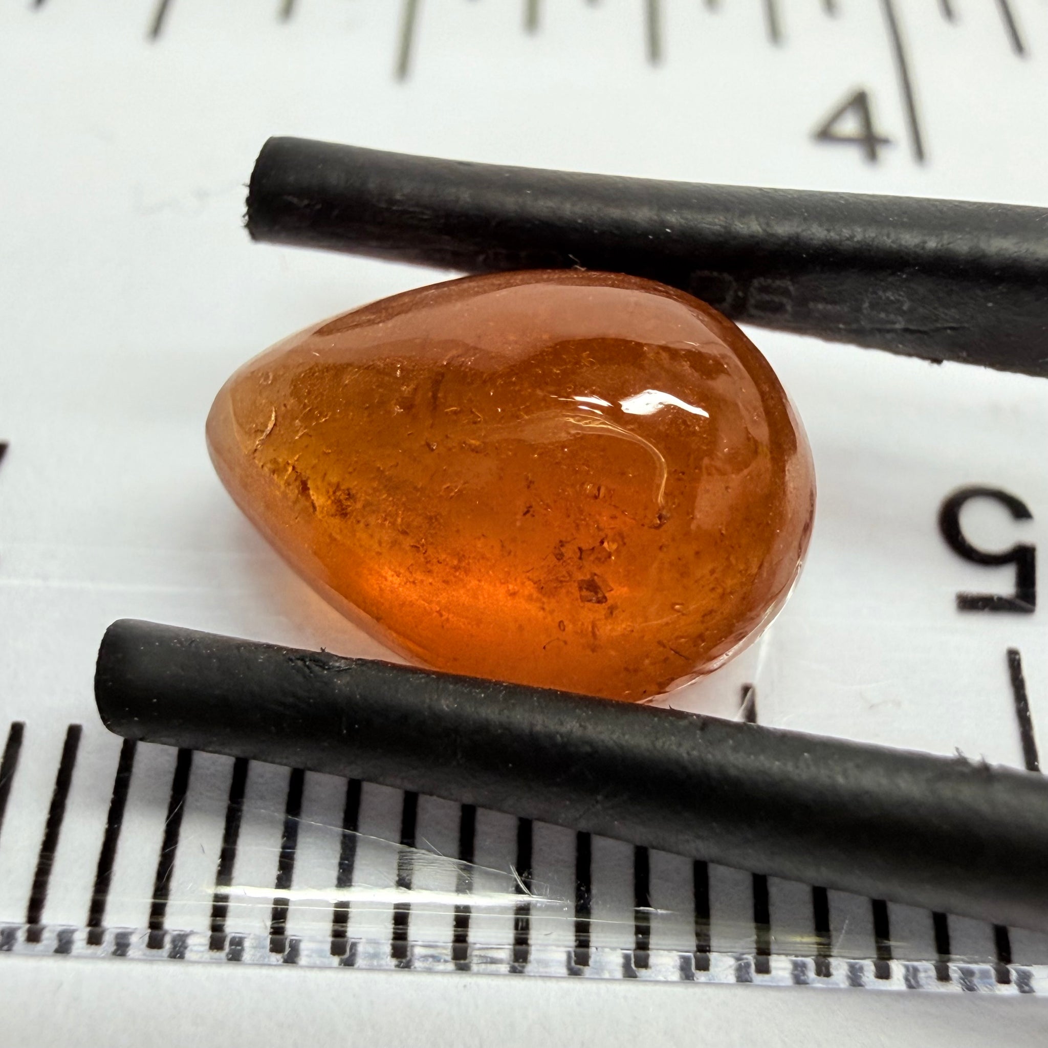 Mandarin Garnet Cabochon, Reddish Orange, 4.10ct, Tanzania, Untreated Unheated