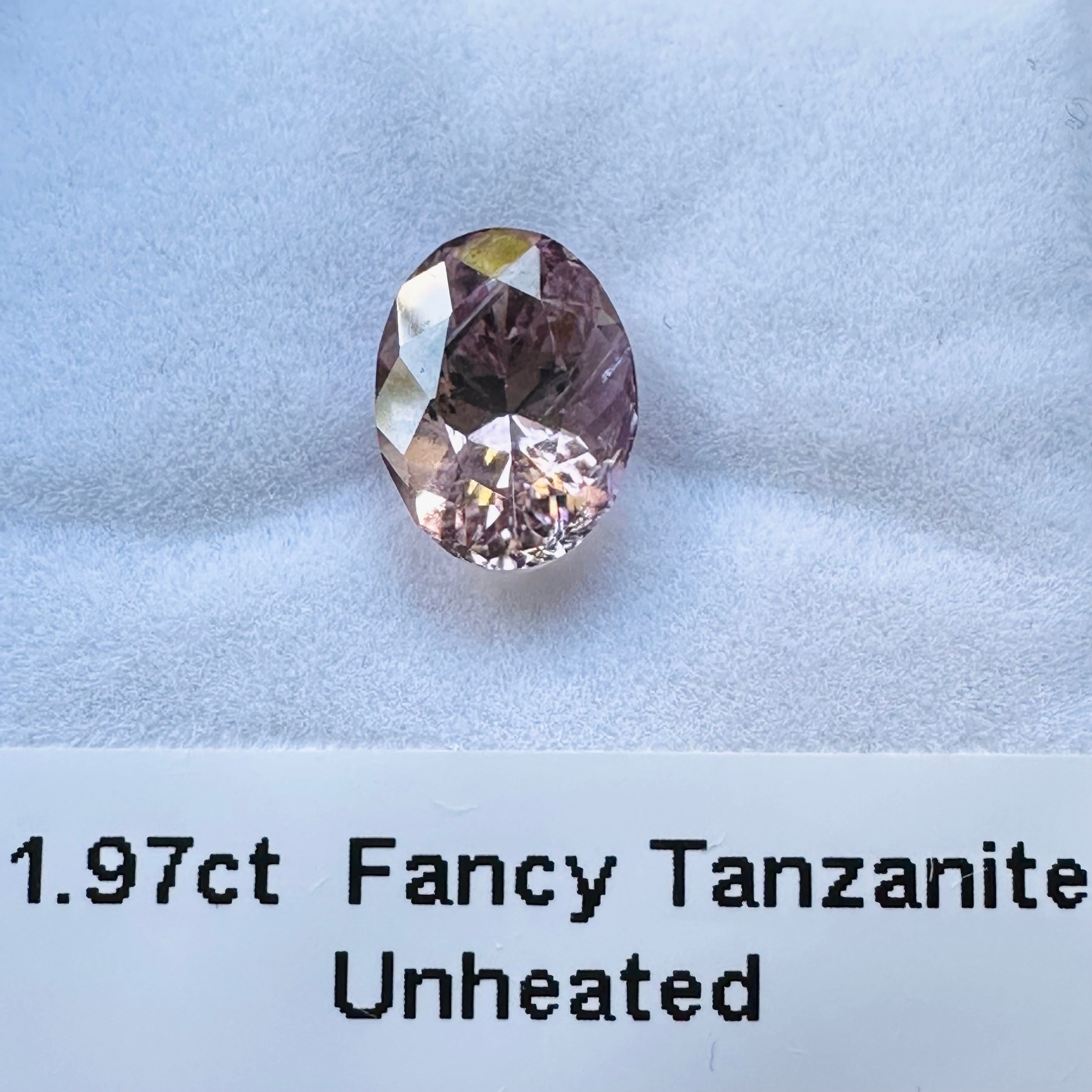 1.97ct Fancy Tanzanite, Tanzania, Untreated Unheated, stone has inclusions inside