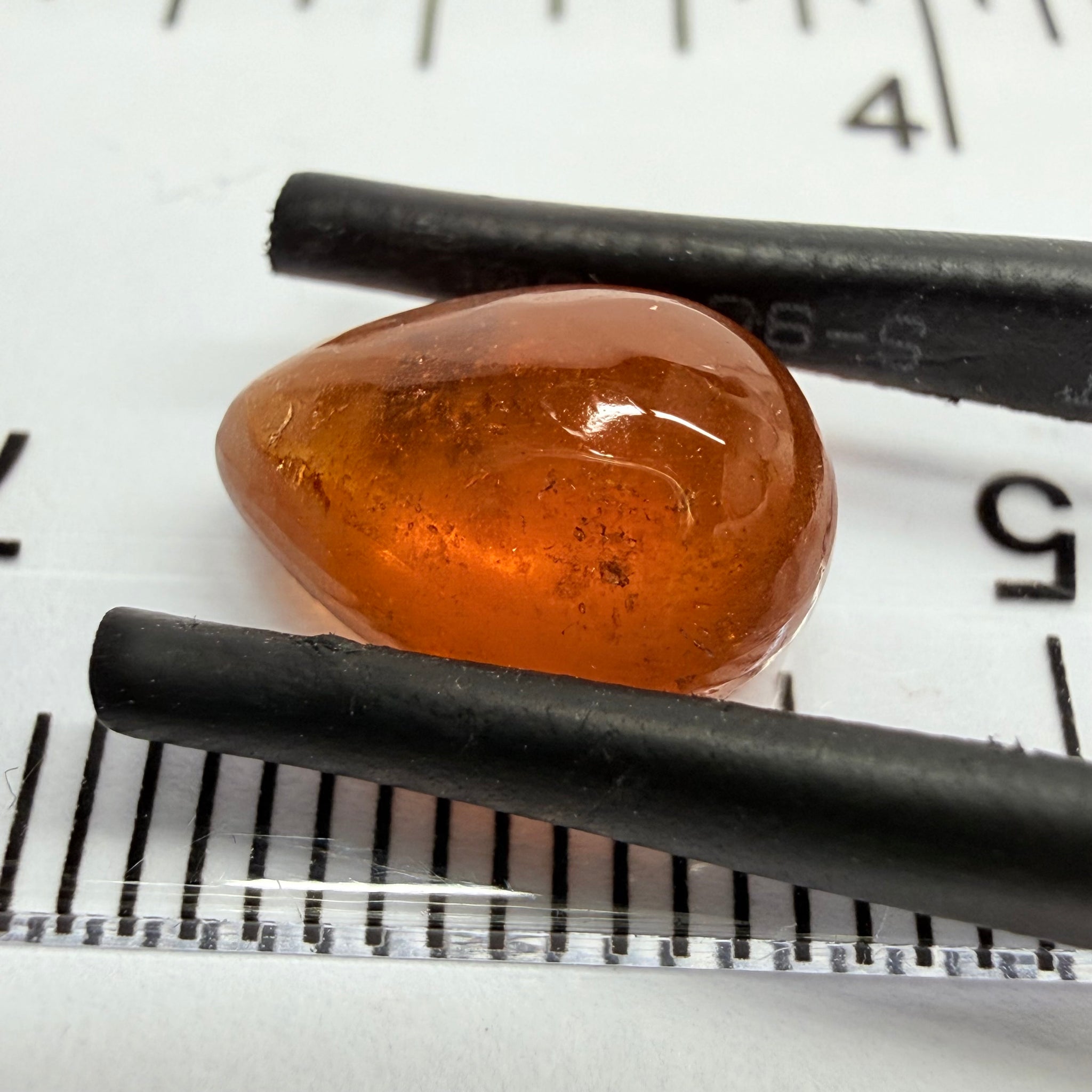 Mandarin Garnet Cabochon, Reddish Orange, 4.10ct, Tanzania, Untreated Unheated