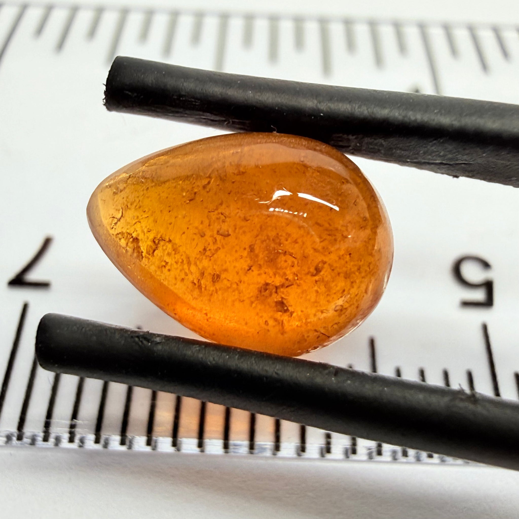 Mandarin Garnet Cabochon, Reddish Orange, 4.10ct, Tanzania, Untreated Unheated