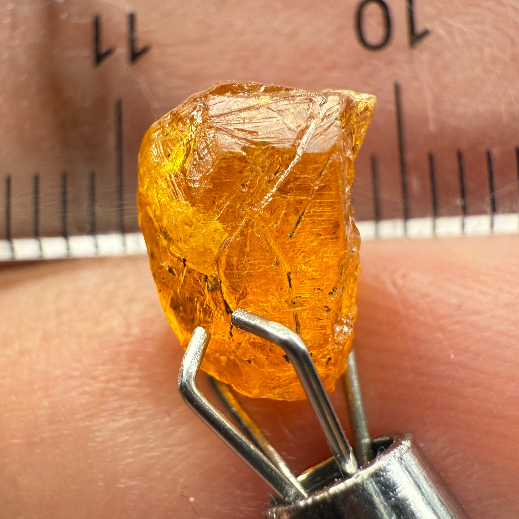 Mandarin Spessartite Garnet, 3.57ct, Loliondo, Tanzania, Untreated Unheated, slight inclusions and spotty, see pictures for spot an inclusion locations, and if it’s ok it’s priced really well