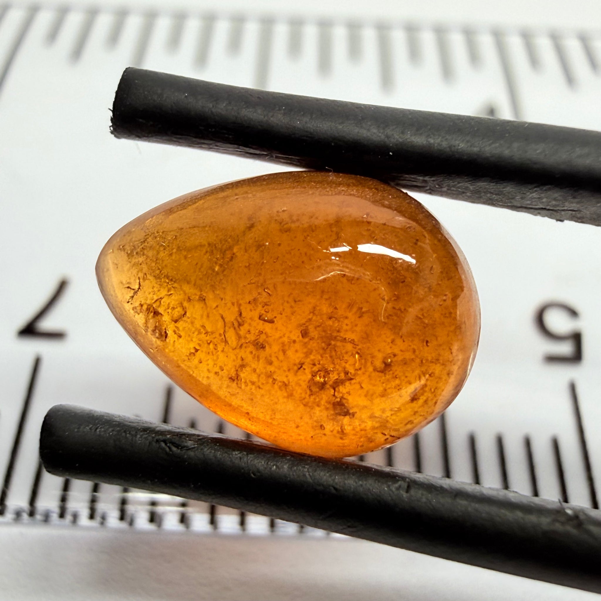 Mandarin Garnet Cabochon, Reddish Orange, 4.10ct, Tanzania, Untreated Unheated