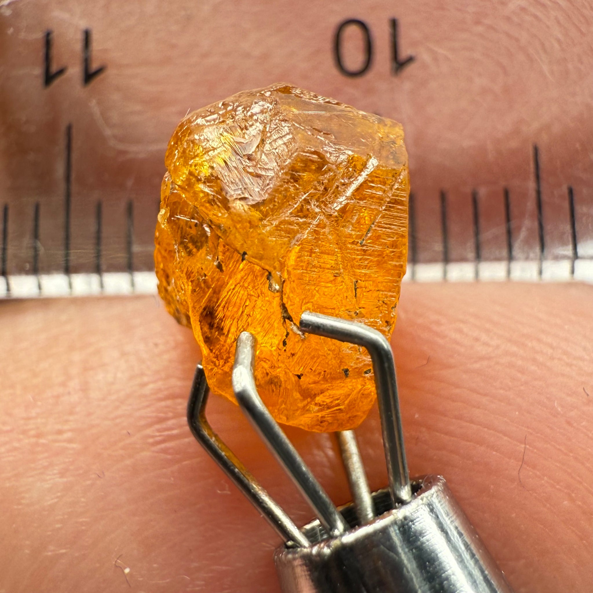 Mandarin Spessartite Garnet, 3.57ct, Loliondo, Tanzania, Untreated Unheated, slight inclusions and spotty, see pictures for spot an inclusion locations, and if it’s ok it’s priced really well