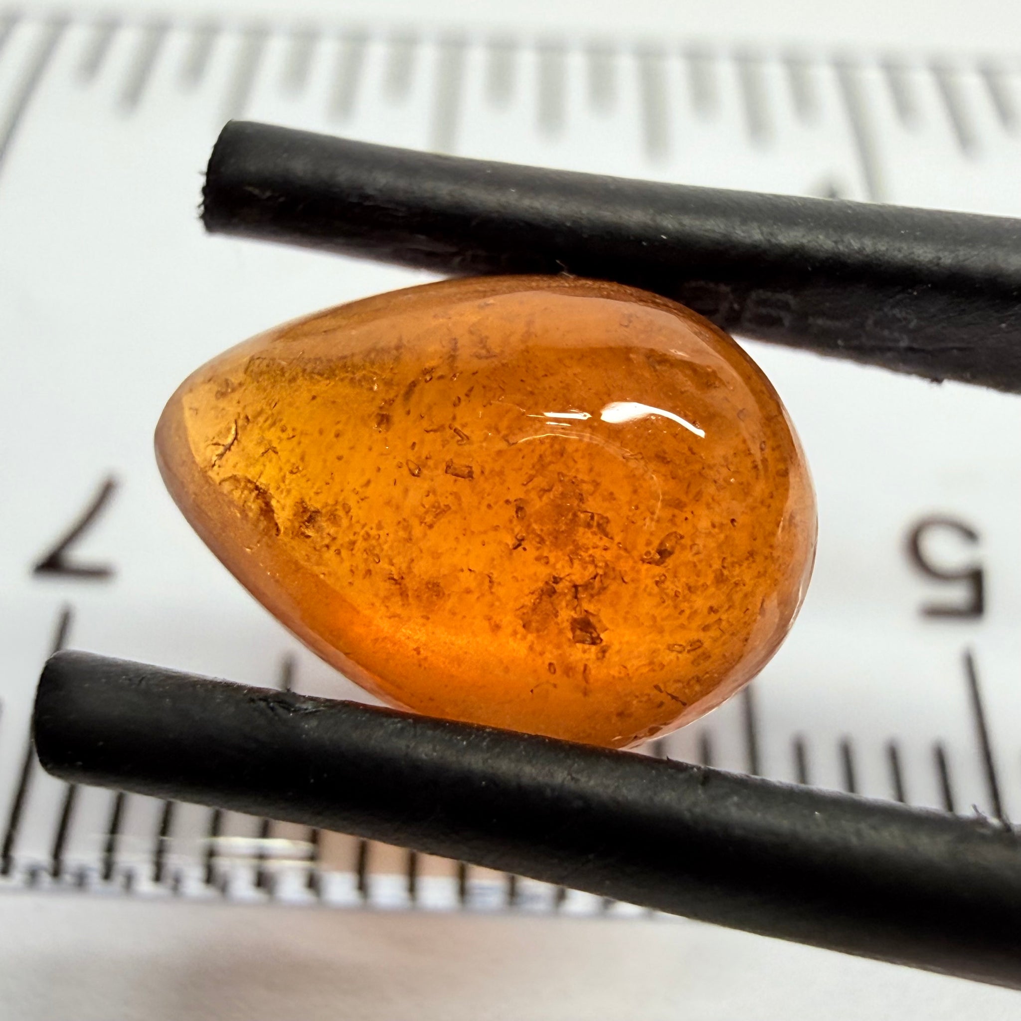 Mandarin Garnet Cabochon, Reddish Orange, 4.10ct, Tanzania, Untreated Unheated