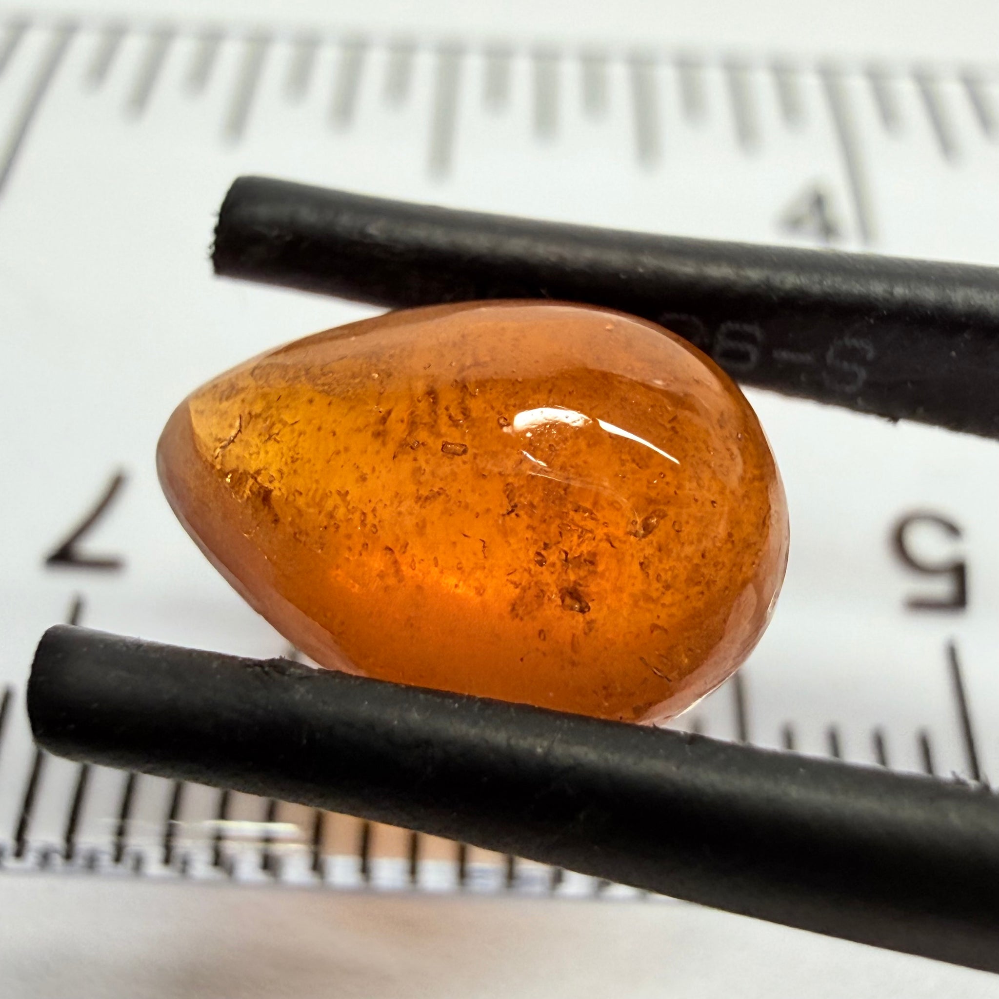 Mandarin Garnet Cabochon, Reddish Orange, 4.10ct, Tanzania, Untreated Unheated