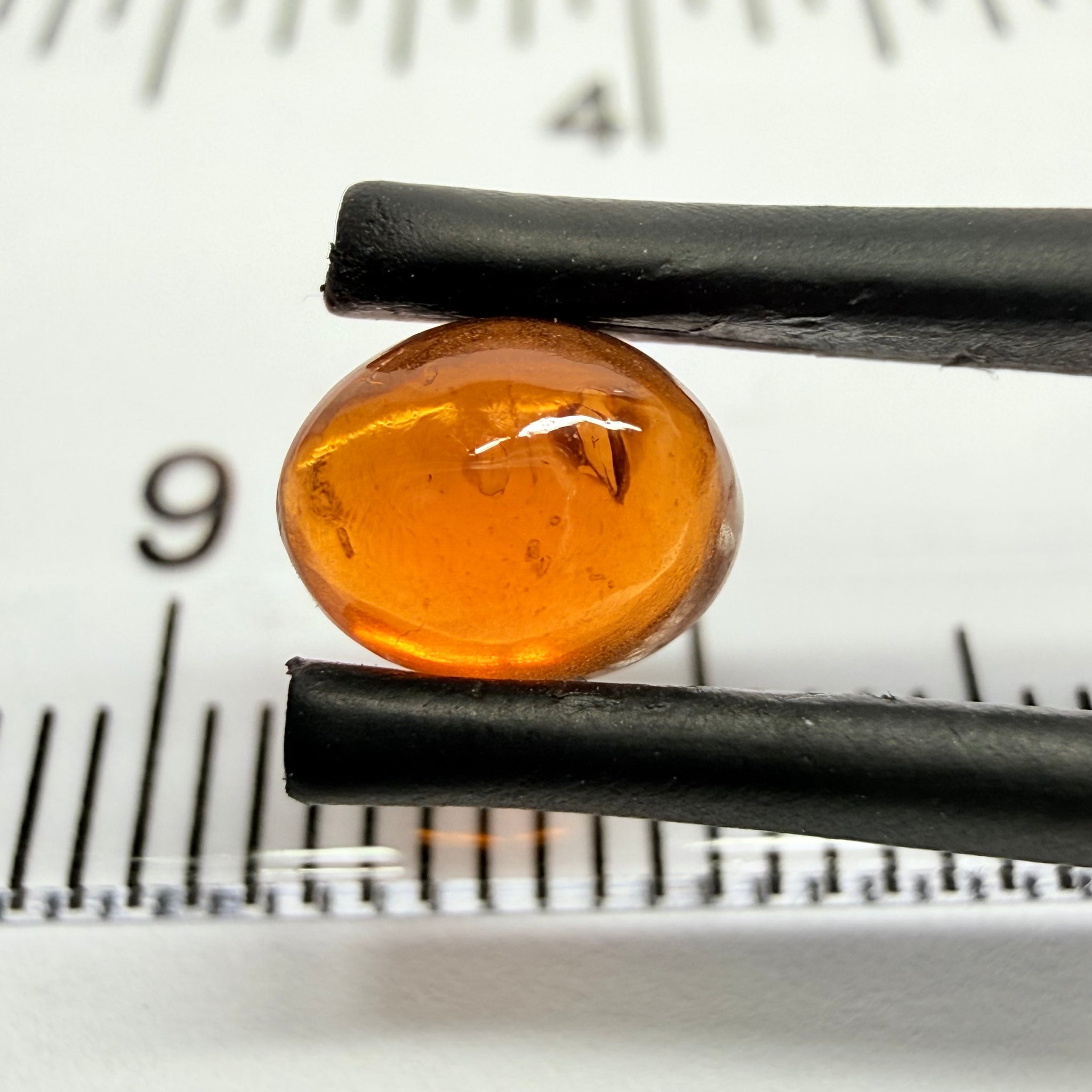 Mandarin Garnet Cabochon, Reddish Orange, 1.20ct, Tanzania, Untreated Unheated