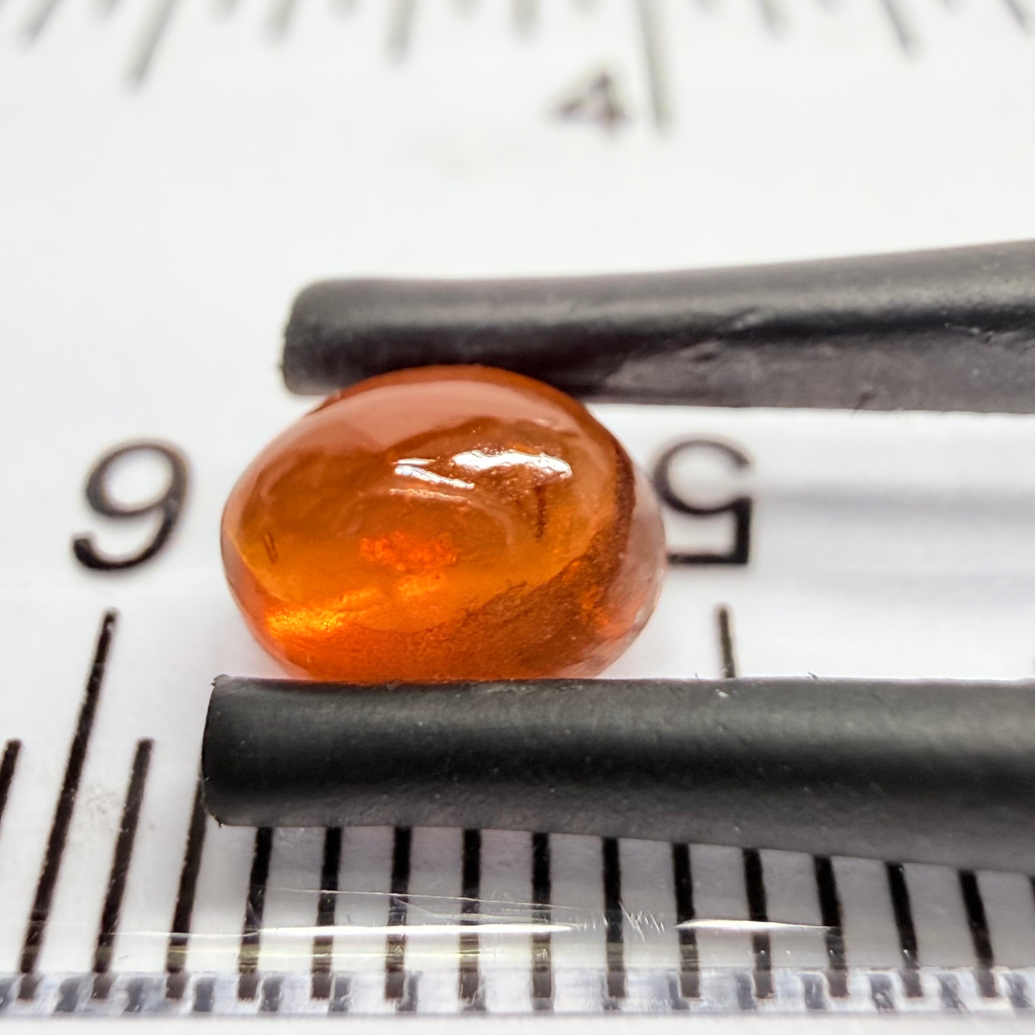 Mandarin Garnet Cabochon, Reddish Orange, 1.20ct, Tanzania, Untreated Unheated