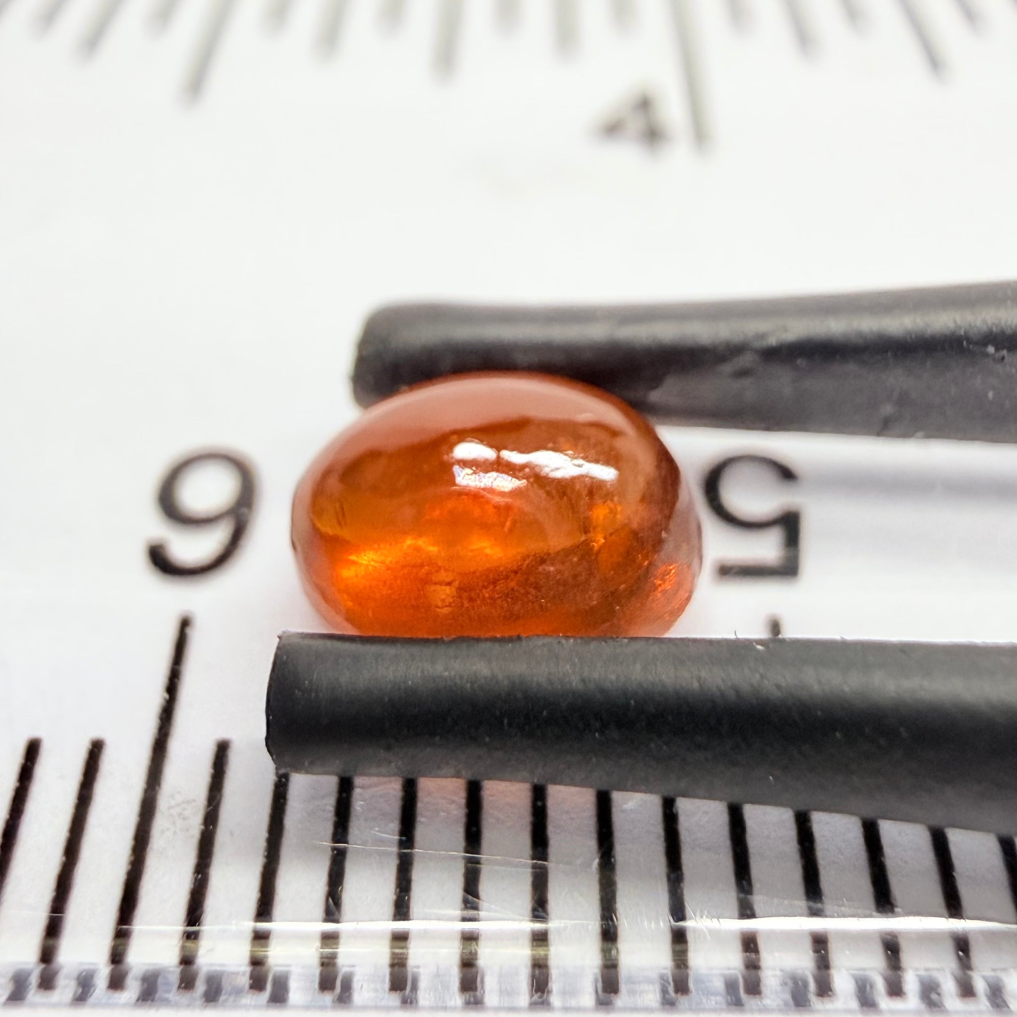 Mandarin Garnet Cabochon, Reddish Orange, 1.20ct, Tanzania, Untreated Unheated