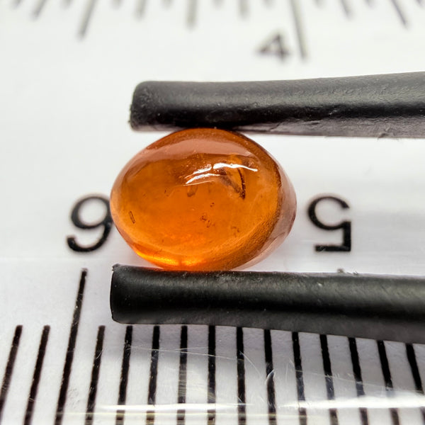 Mandarin Garnet Cabochon, Reddish Orange, 1.20ct, Tanzania, Untreated Unheated