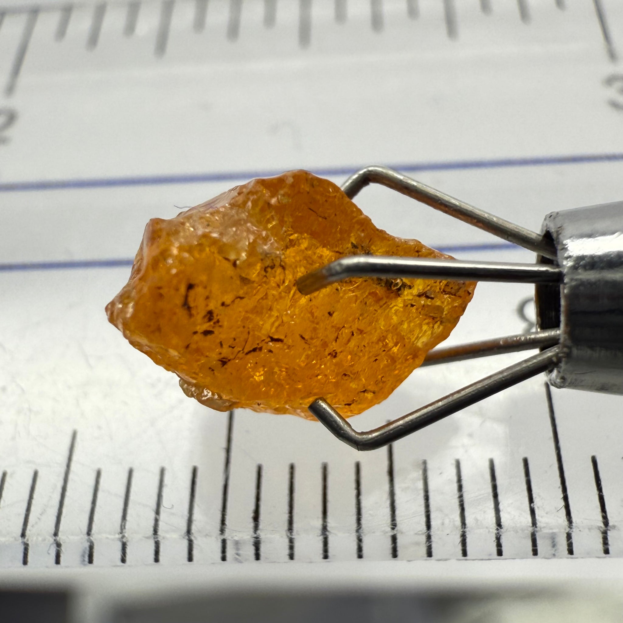 Mandarin Spessartite Garnet, 3.39ct, Loliondo, Tanzania, Untreated Unheated, slight inclusions and spotty, see pictures for spot an inclusion locations, and if it’s ok it’s priced really well