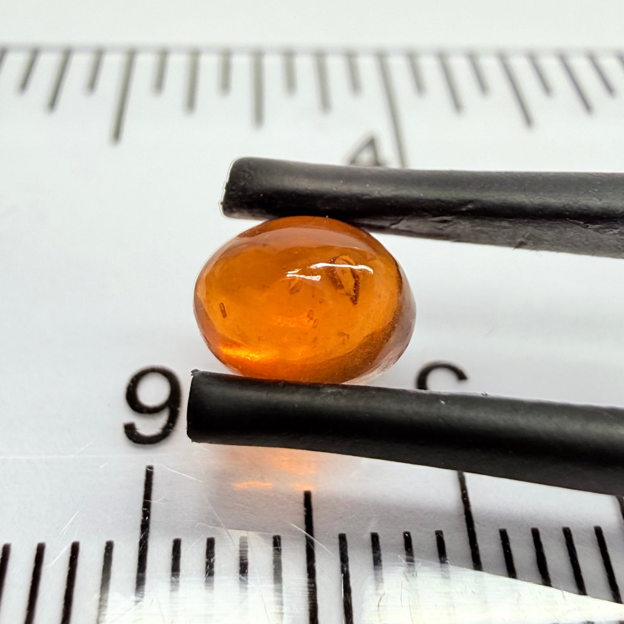 Mandarin Garnet Cabochon, Reddish Orange, 1.20ct, Tanzania, Untreated Unheated