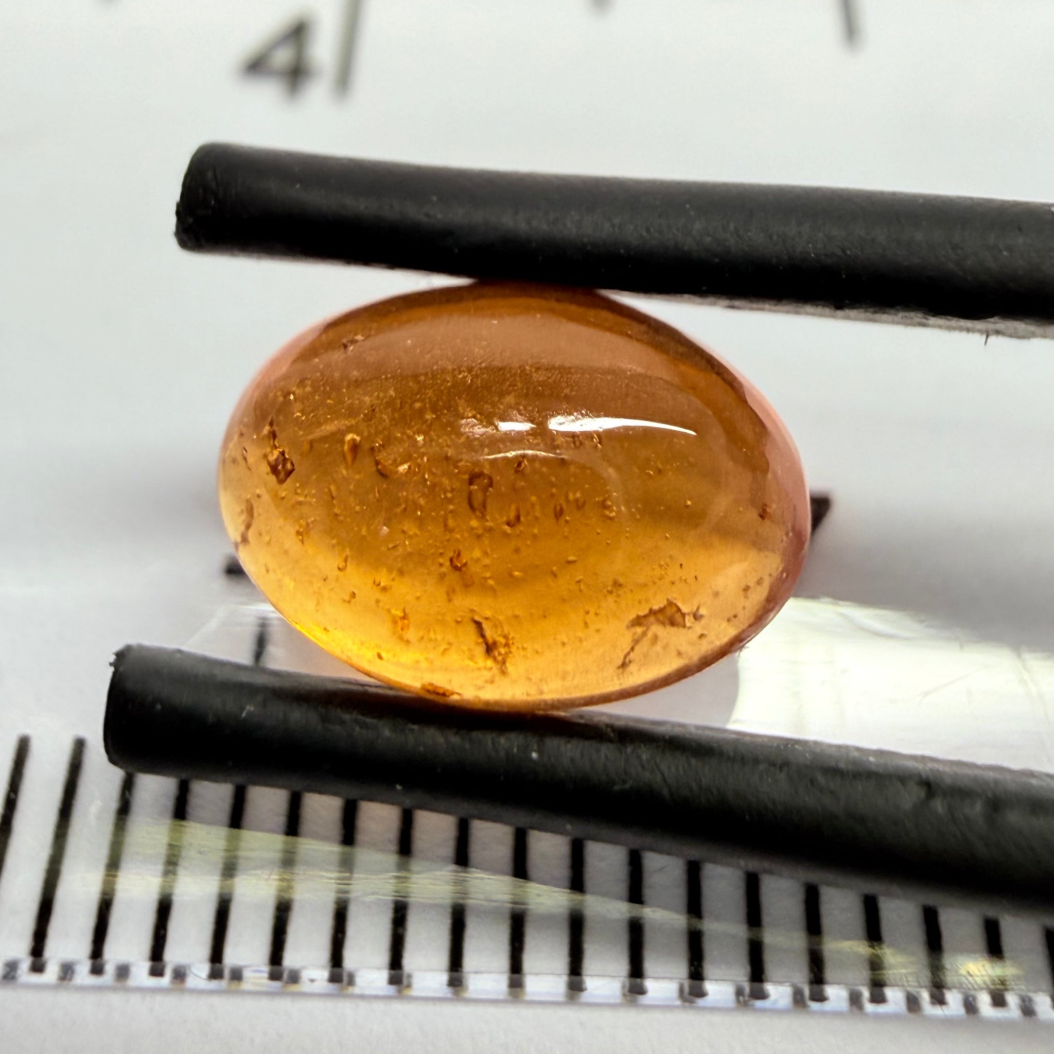 Mandarin Garnet Cabochon, Reddish Orange, 2.55ct, Tanzania, Untreated Unheated