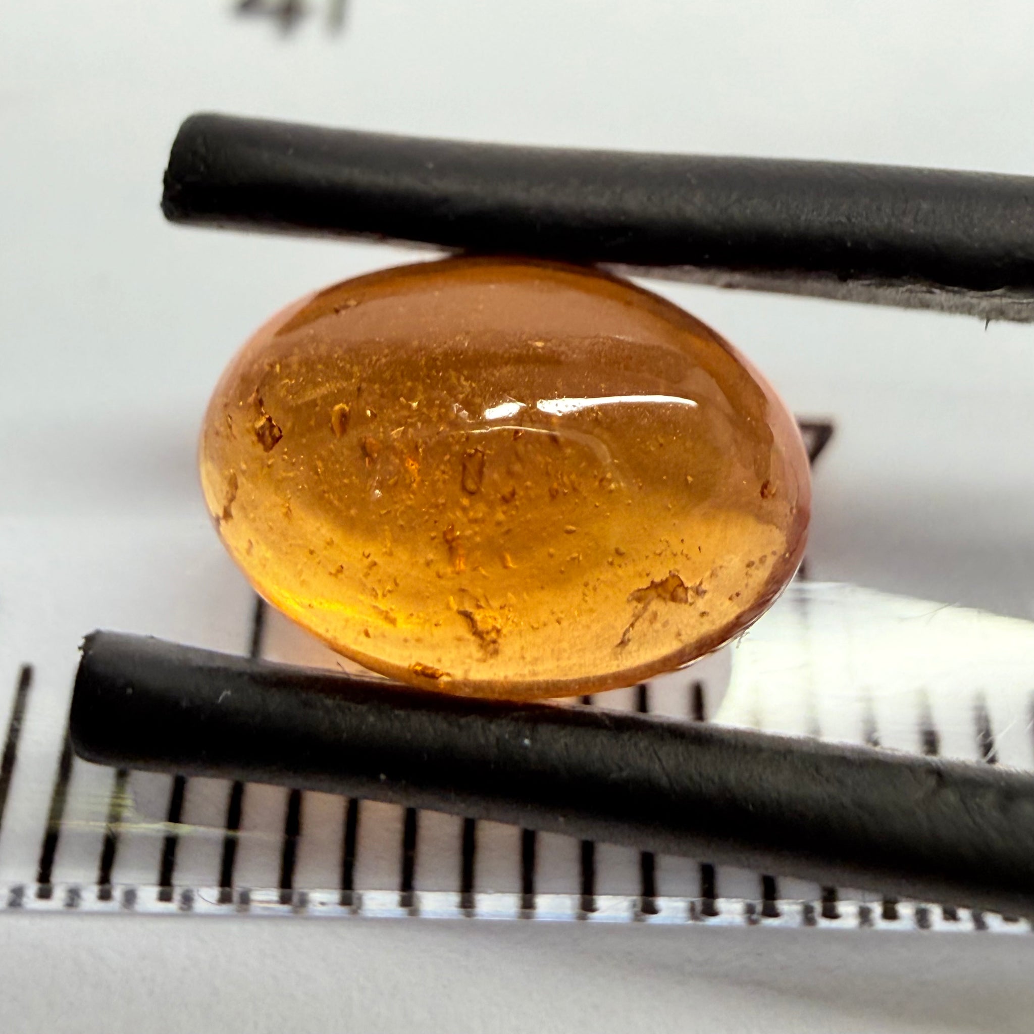 Mandarin Garnet Cabochon, Reddish Orange, 2.55ct, Tanzania, Untreated Unheated