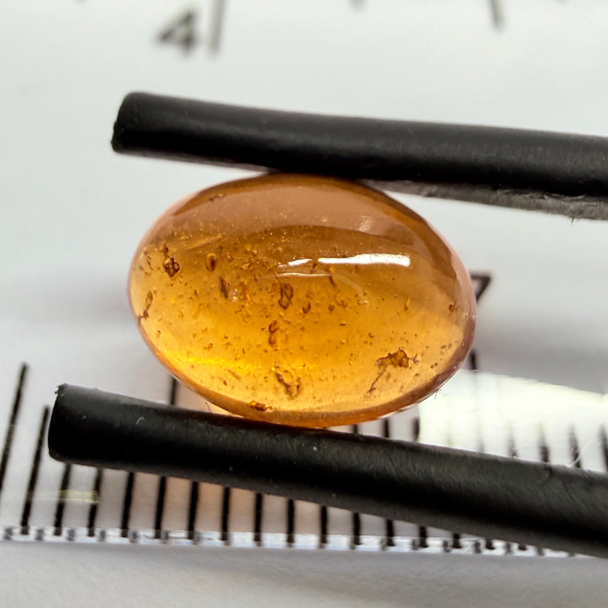 Mandarin Garnet Cabochon, Reddish Orange, 2.55ct, Tanzania, Untreated Unheated