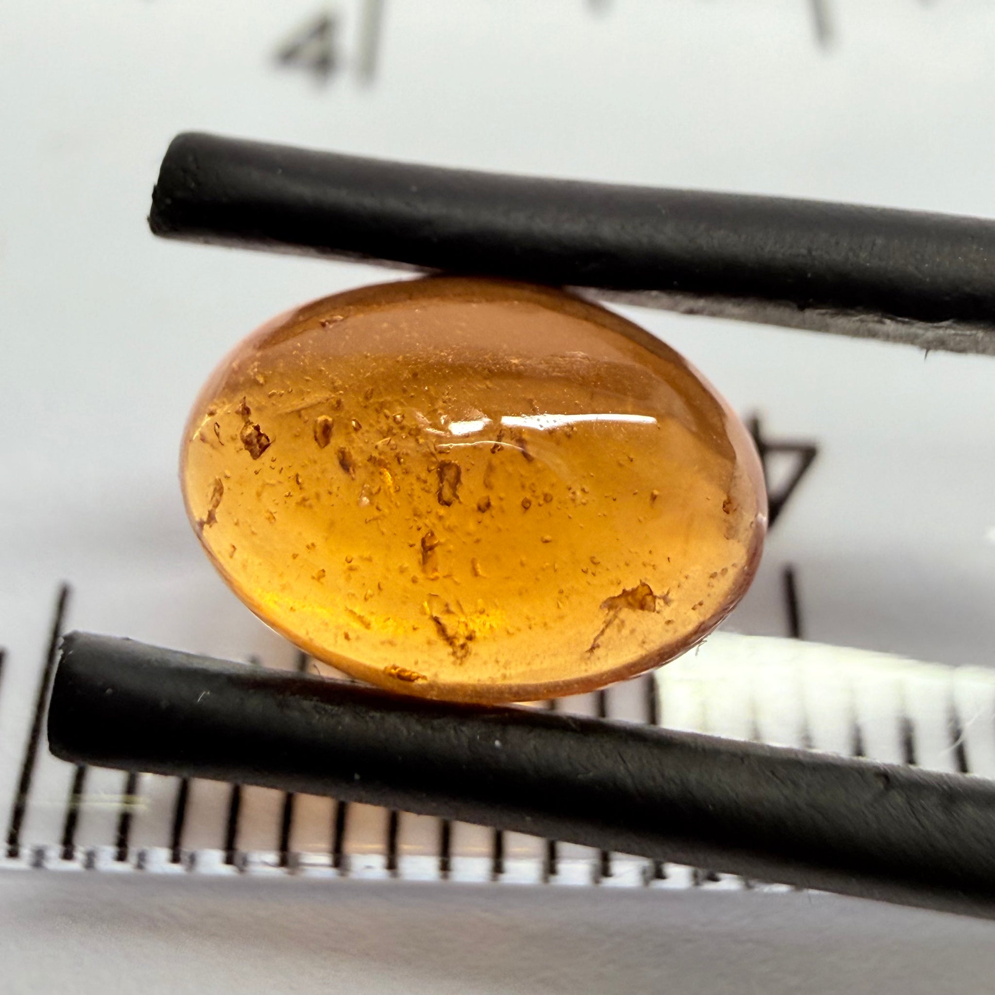 Mandarin Garnet Cabochon, Reddish Orange, 2.55ct, Tanzania, Untreated Unheated