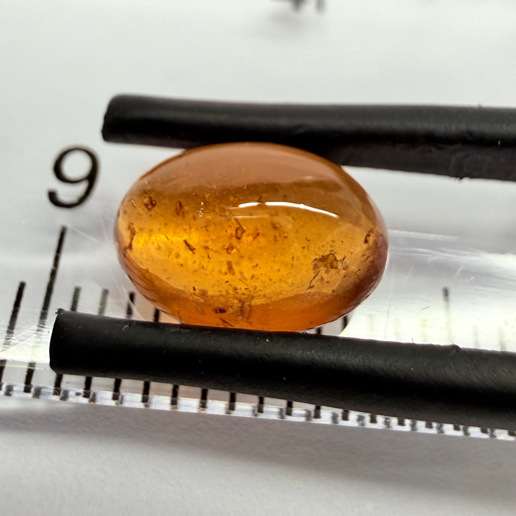 Mandarin Garnet Cabochon, Reddish Orange, 2.55ct, Tanzania, Untreated Unheated