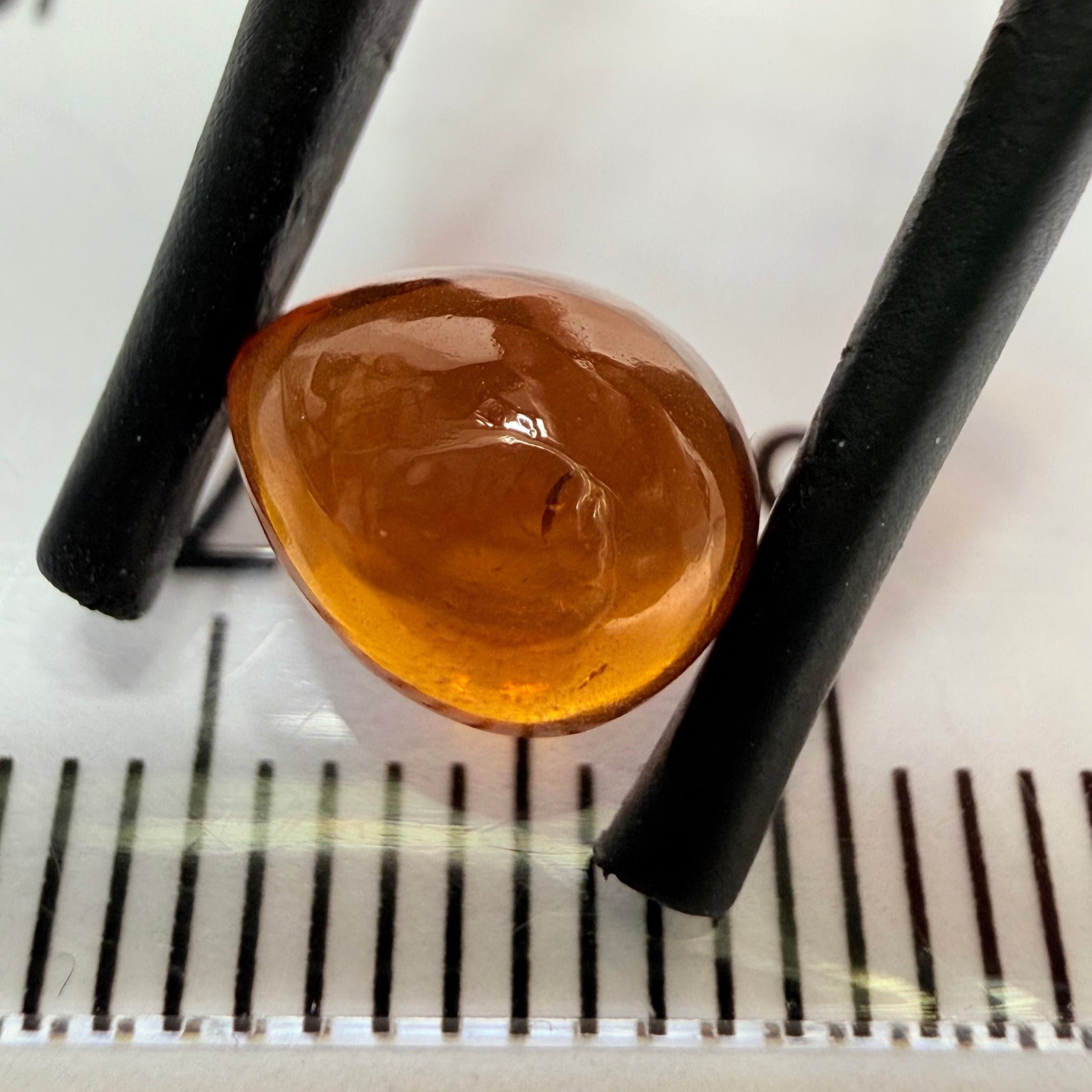 Mandarin Garnet Cabochon, Reddish Orange, 2.12ct, Tanzania, Untreated Unheated