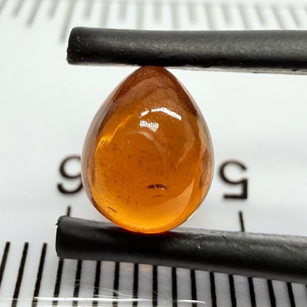 Mandarin Garnet Cabochon, Reddish Orange, 2.12ct, Tanzania, Untreated Unheated