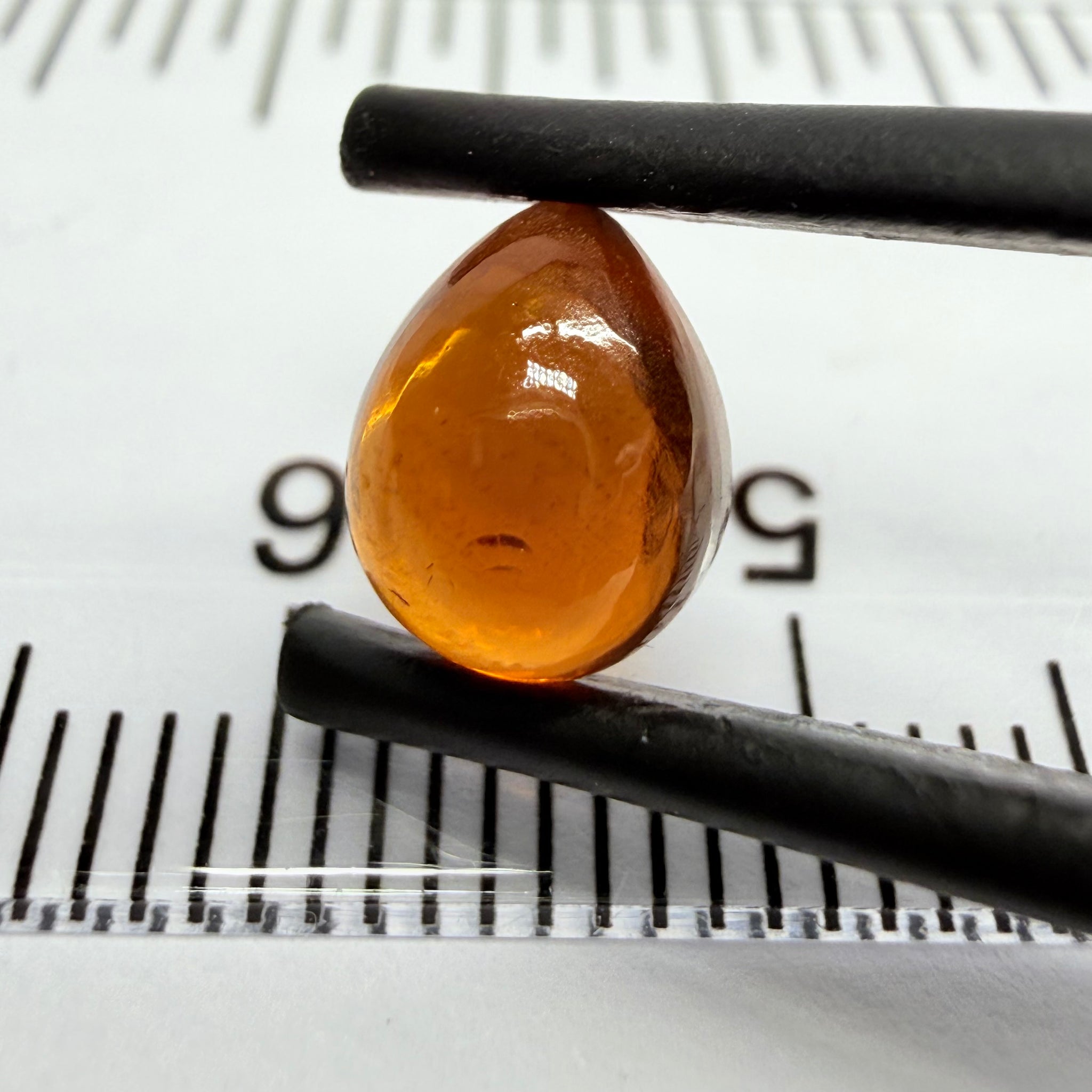 Mandarin Garnet Cabochon, Reddish Orange, 2.12ct, Tanzania, Untreated Unheated
