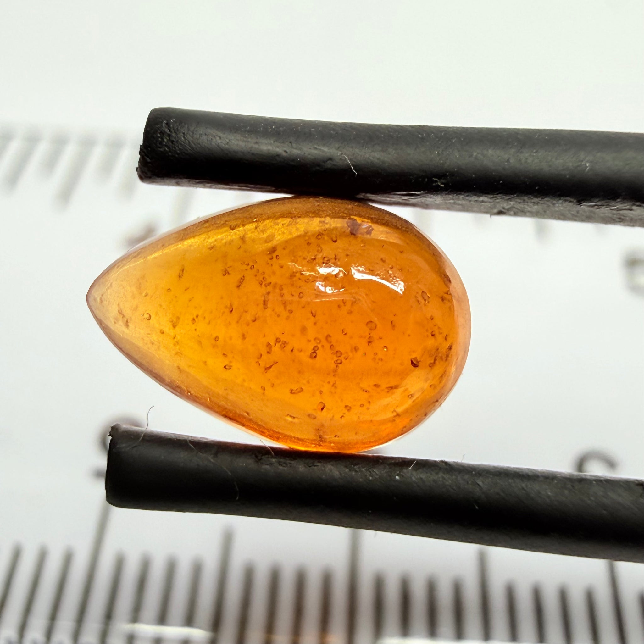 Mandarin Garnet Cabochon, Reddish Orange, 2.67ct, Tanzania, Untreated Unheated