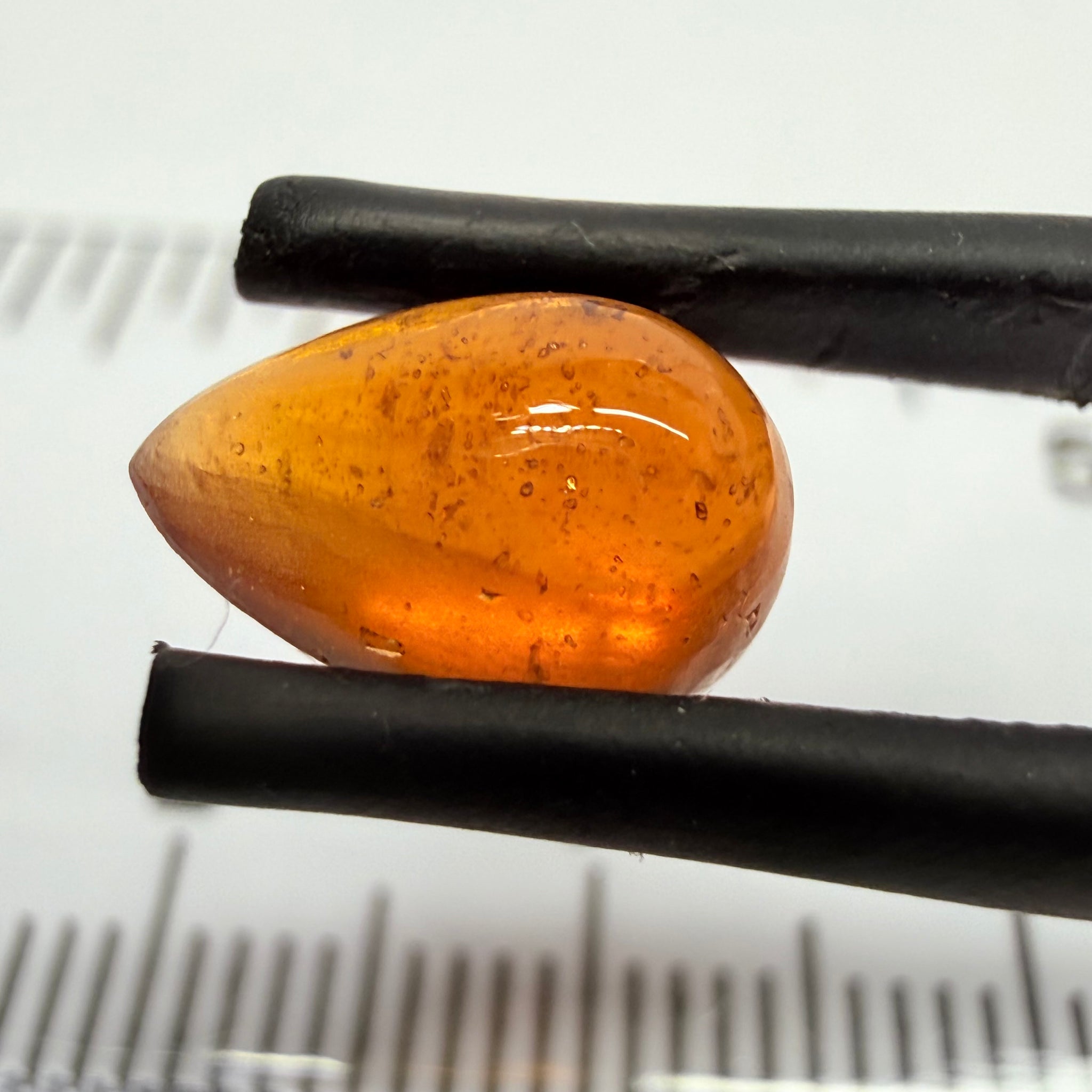 Mandarin Garnet Cabochon, Reddish Orange, 2.67ct, Tanzania, Untreated Unheated