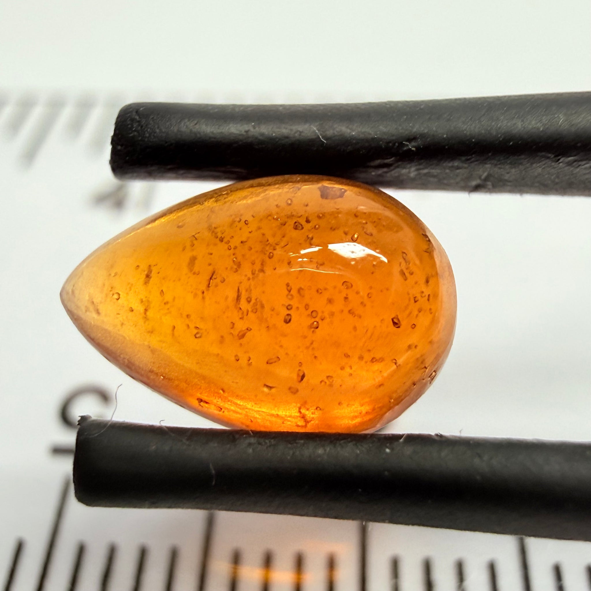 Mandarin Garnet Cabochon, Reddish Orange, 2.67ct, Tanzania, Untreated Unheated