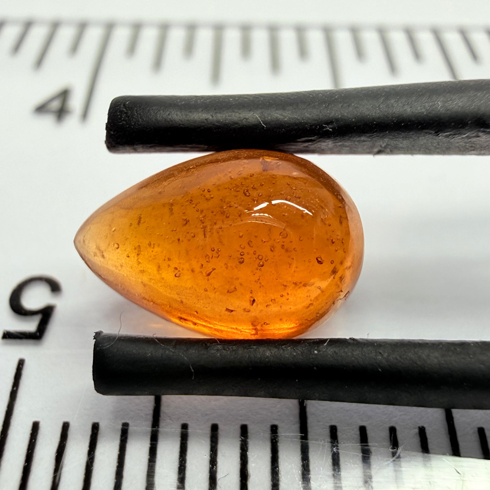 Mandarin Garnet Cabochon, Reddish Orange, 2.67ct, Tanzania, Untreated Unheated