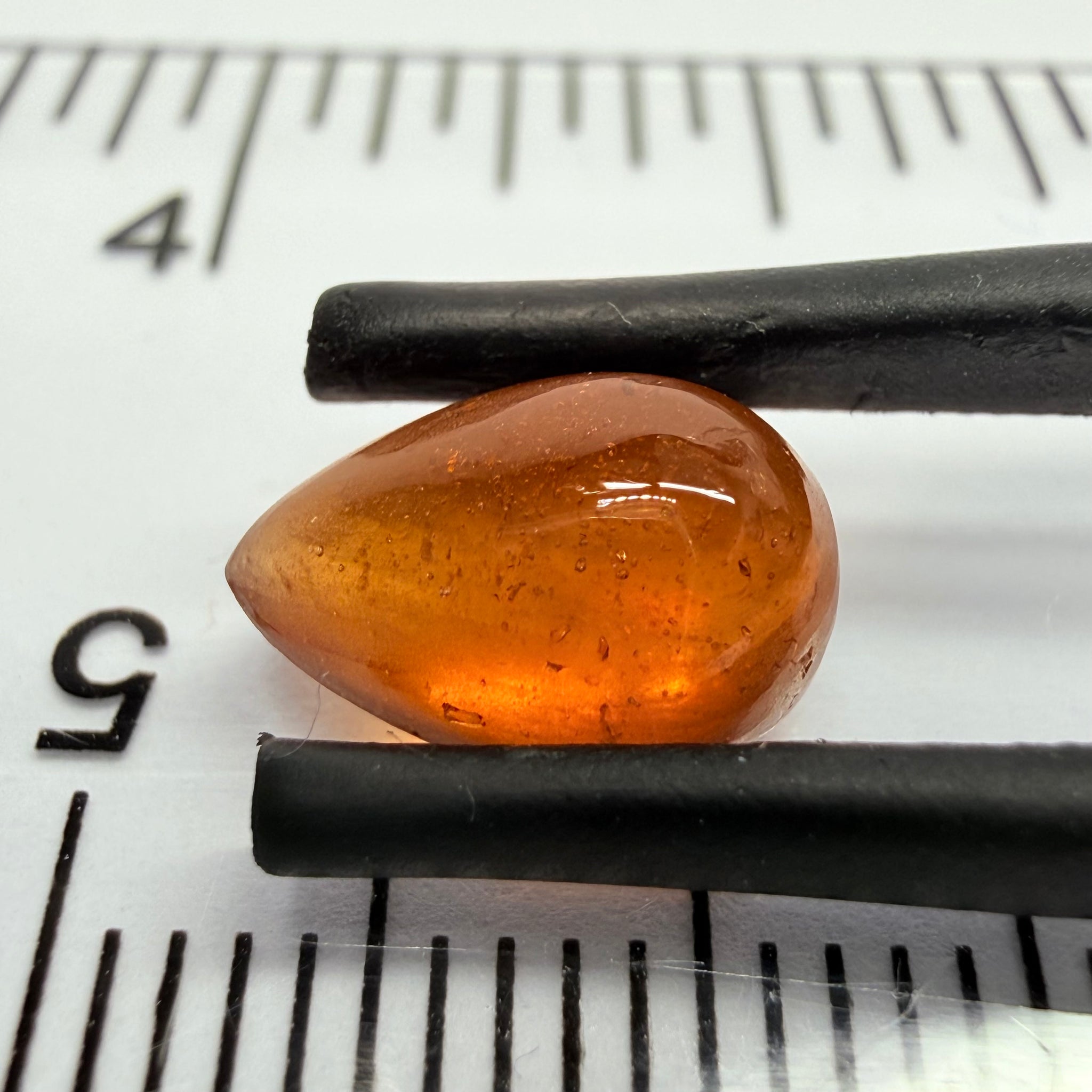 Mandarin Garnet Cabochon, Reddish Orange, 2.67ct, Tanzania, Untreated Unheated