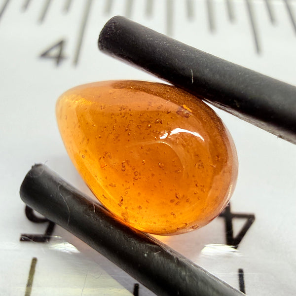 Mandarin Garnet Cabochon, Reddish Orange, 2.67ct, Tanzania, Untreated Unheated